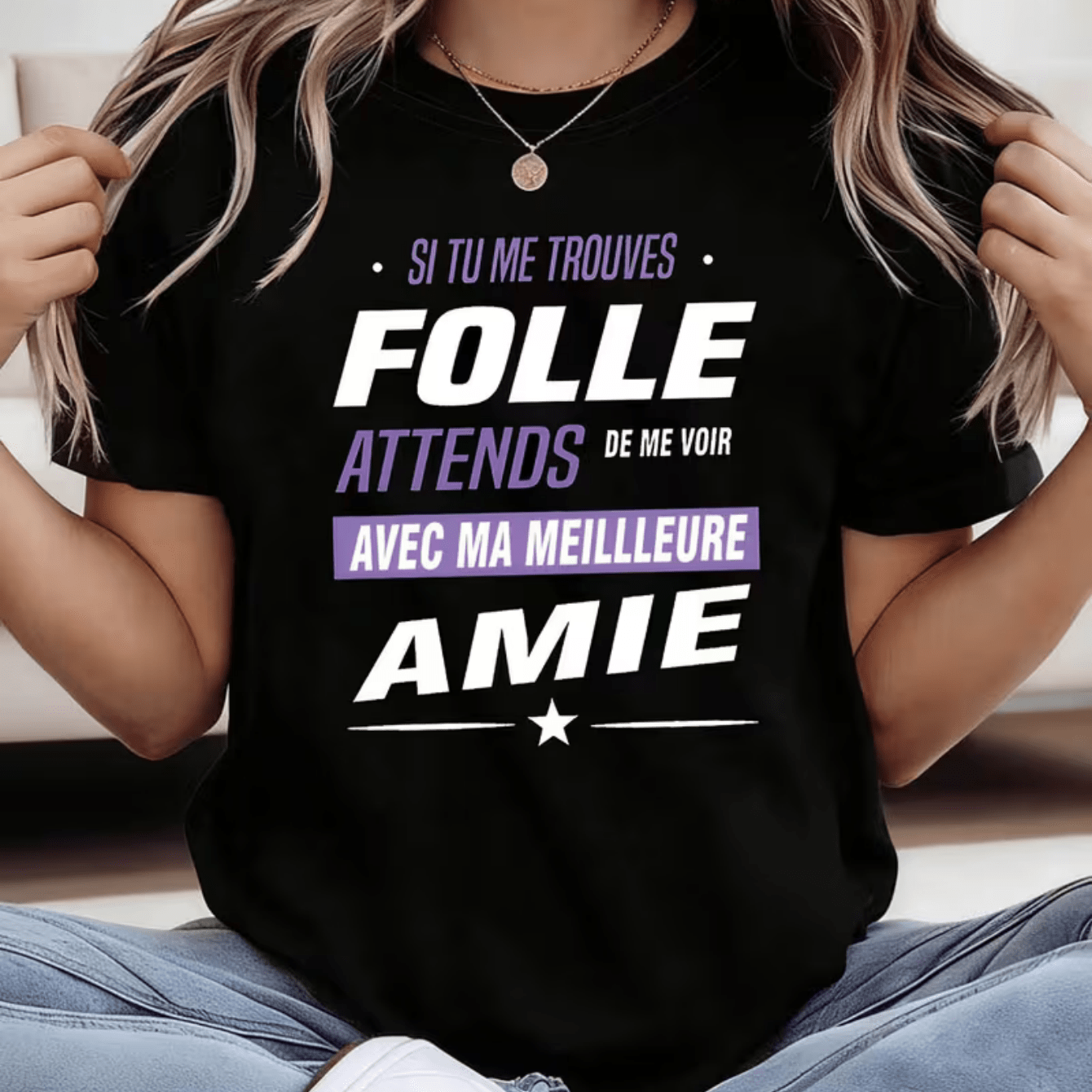TEMU T-shirt à manches courtes printemps/été pour femmes, col rond, imprimé de lettres "SI TROUVES ATTENDS DE ME VOIR AVEC ", cadeau décontracté pour