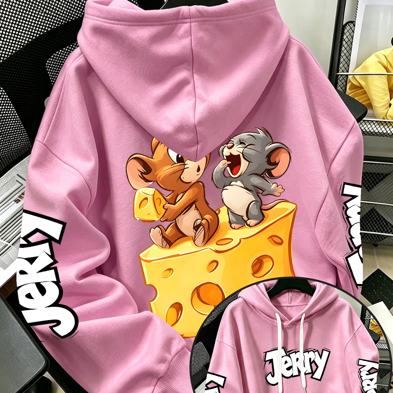 TEMU 2026 Cartoon Print, Men's Hoodie, Hooded Sweatshirt, Kangaroo Pocket And Drawstring Hat, Suitable For Daily And Outdoor Sports Wear, Autumn And