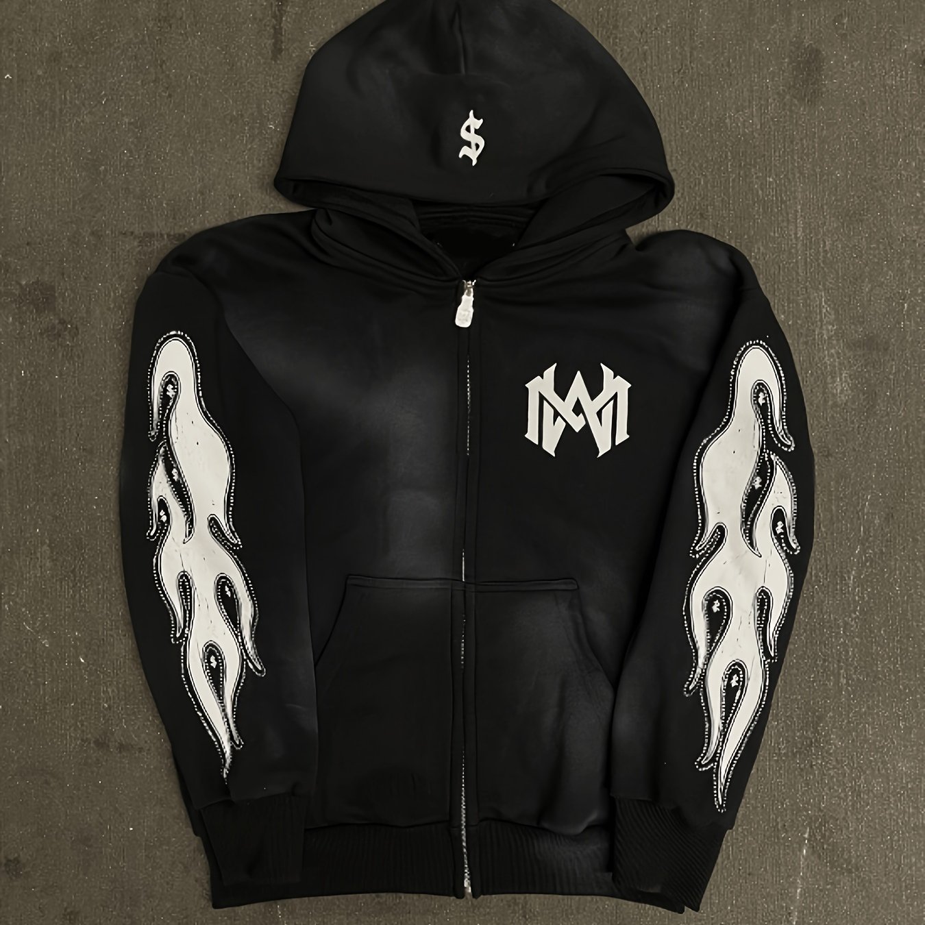 Printed Pattern Long-sleeved Hooded Sweatshirt And Sweatpants Set, Style Outfit, For Teenager