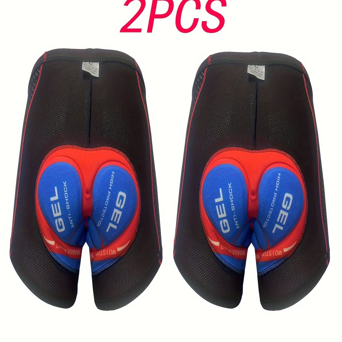 2pcs Gel Printed 5d Seat Cushion, Mesh Fabric , Stretch, Moisture-wicking Quick-, Form-fitting Men's Cycling Underwear