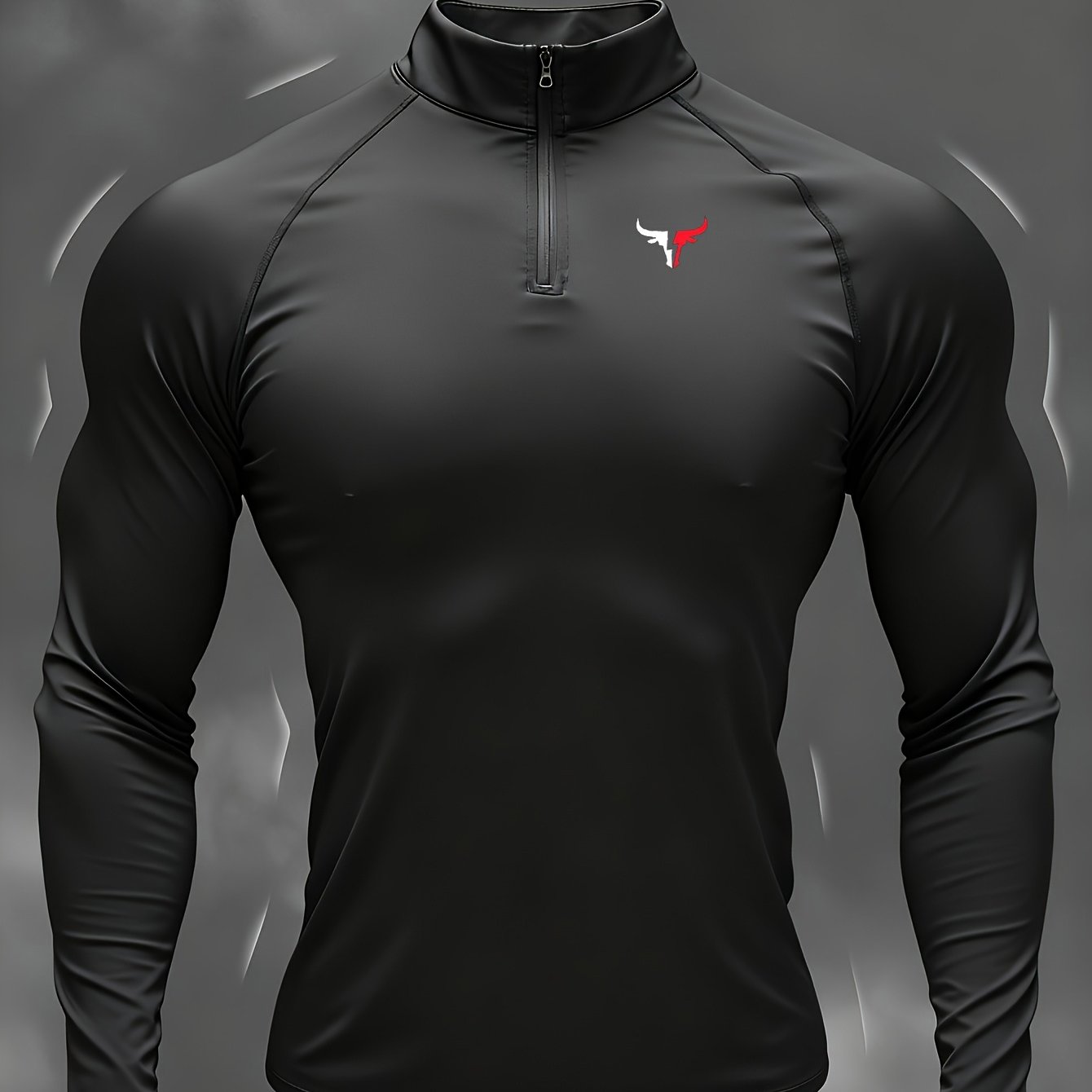 TEMU Men's Casual Shirt, Fashionable Print Design, Geometric Pattern, Zipper And Stand Collar , Easy Yet Not Plain, Casual Wear
