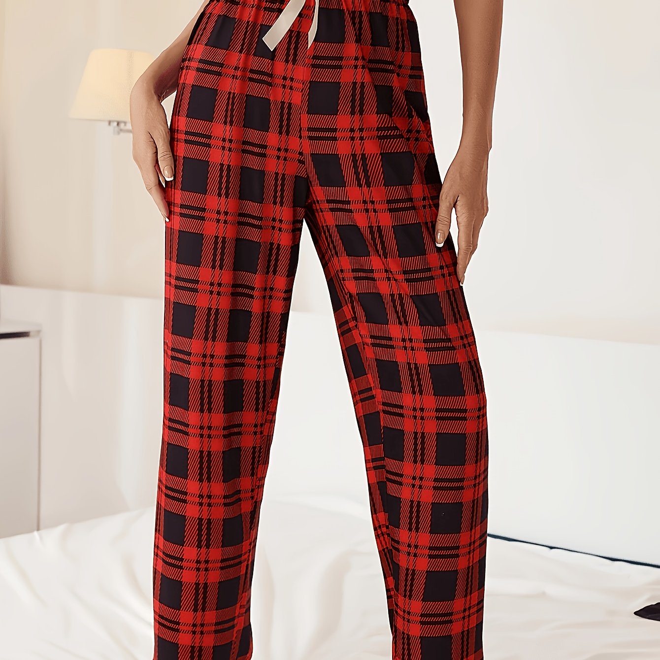 TEMU Pantalon de pyjama pour femme, 1 pièce de pantalon de nuit , pantalon de nuit décontracté, pantalon de nuit/vêtement de détente confortable à