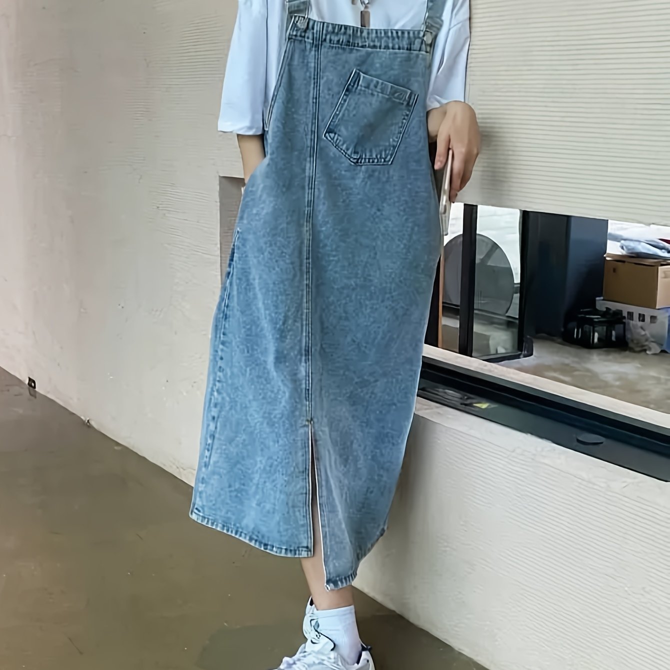 TEMU レディース デニム ルーズフィット カジュアルなレトロルックに最適