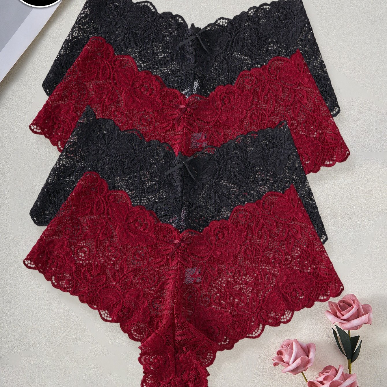 TEMU 4 culottes sexy en dentelle pour femmes