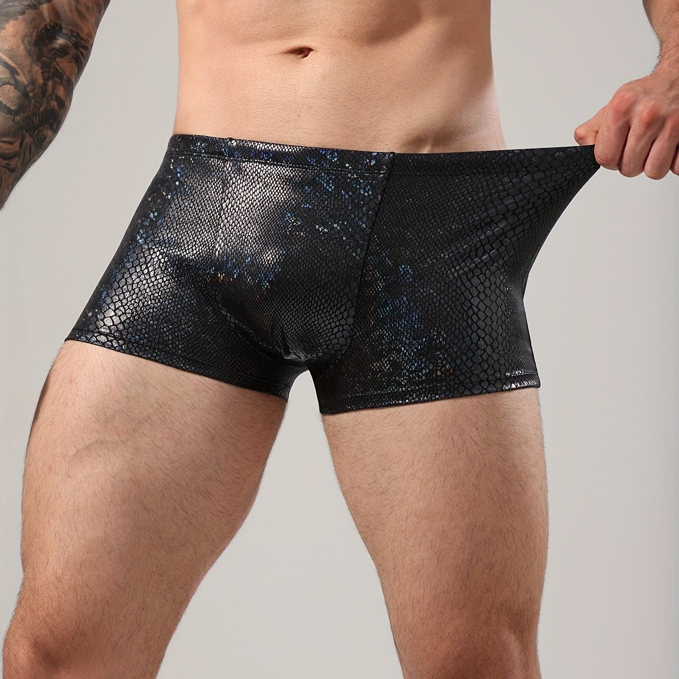 Image of Halloween Christmas New Shorts Men's Swimming Trunks Snakeskin Square Swimming Trunks