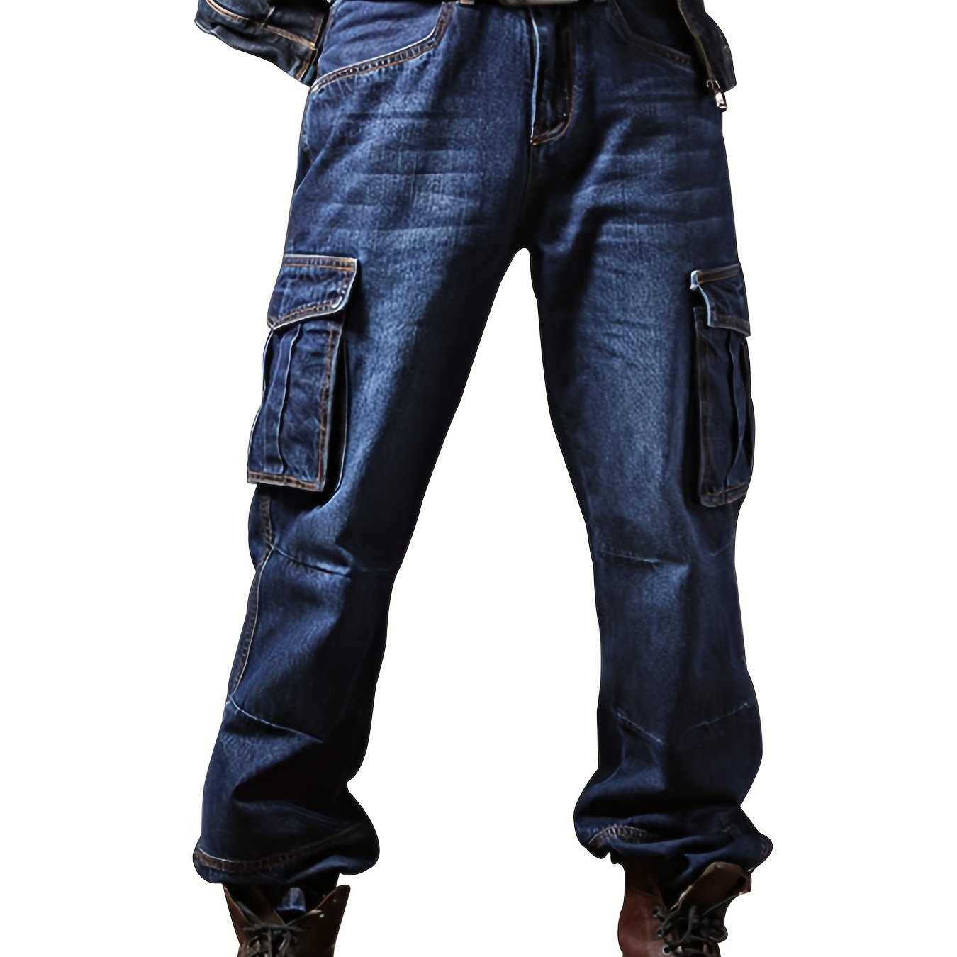 Men Outdoor Casual Motorcycle Workwear Multi Pocke...