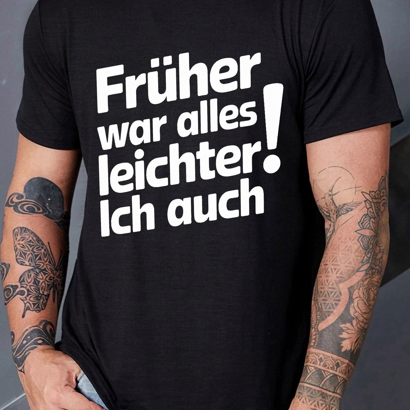 E-shop Lässiges Herren T-Shirt mit Grafik, Rundhalsausschnitt und kurzen Ärmeln für die , Übergröße