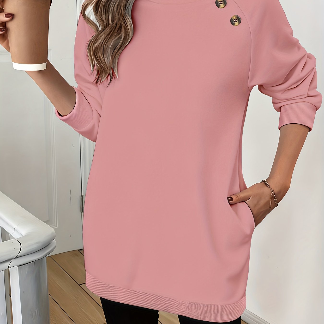 TEMU Women's Fashion High-neck Sweatshirt