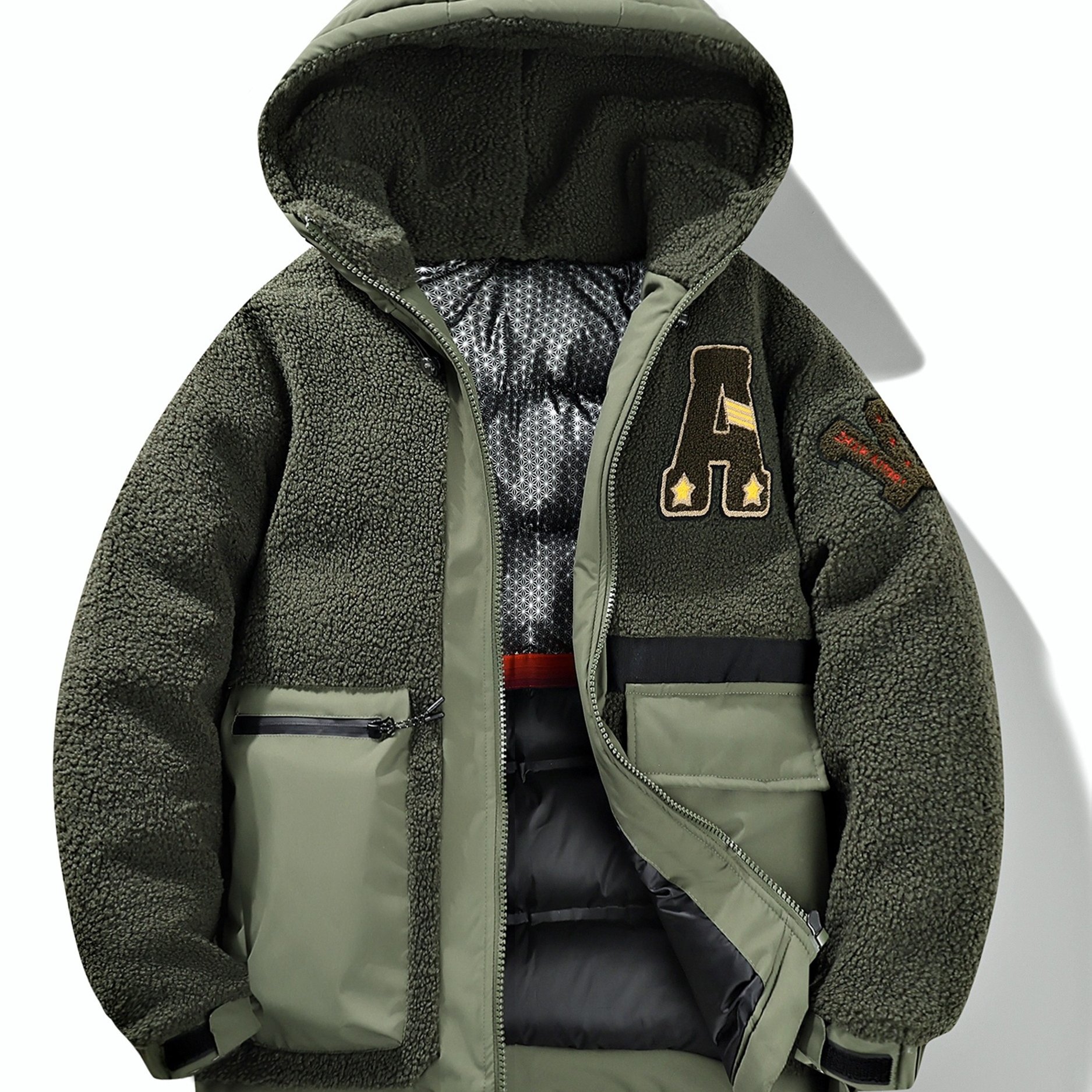 Men's Plus Size Thick Padded Hooded Jacket