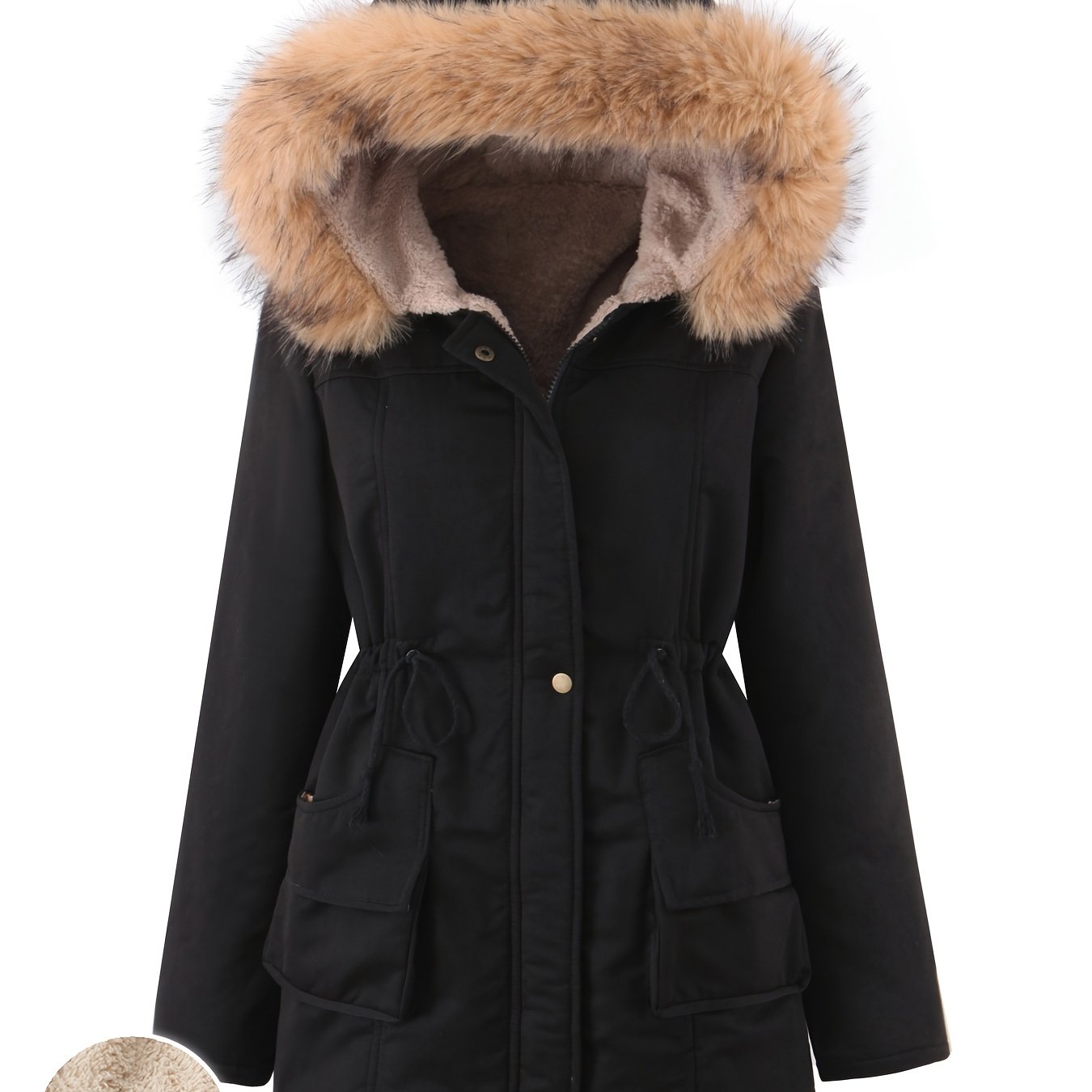 TEMU Parka casual de moda con capucha y chaqueta cómoda para mujer