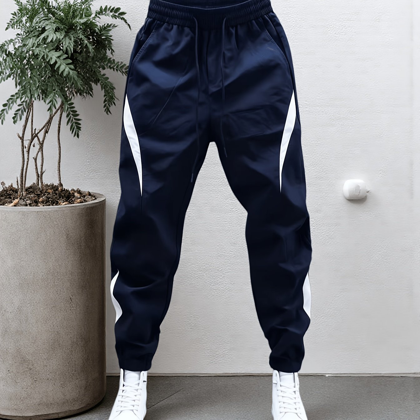 TEMU Men's Casual Long Pants, Lightweight , Breathable, For Commuting, Men's Lightweight Long Trousers