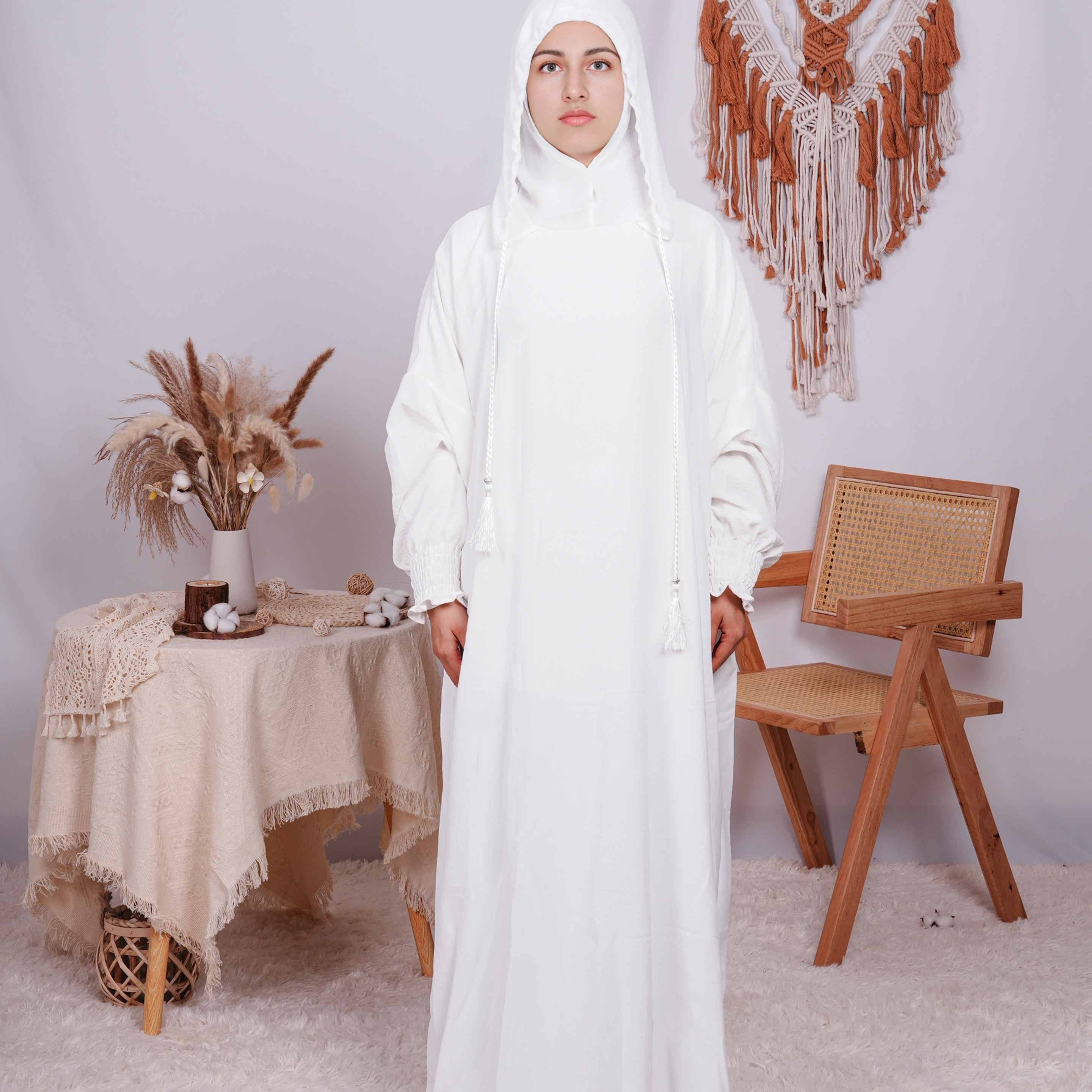 E-shop Plus Size, Damen Muslimische Einfarbige Abaya, Nahost-Mode Langes Gewand Kaftan, Geeignet für den , Vielseitig für alle Jahreszeiten, Nicht