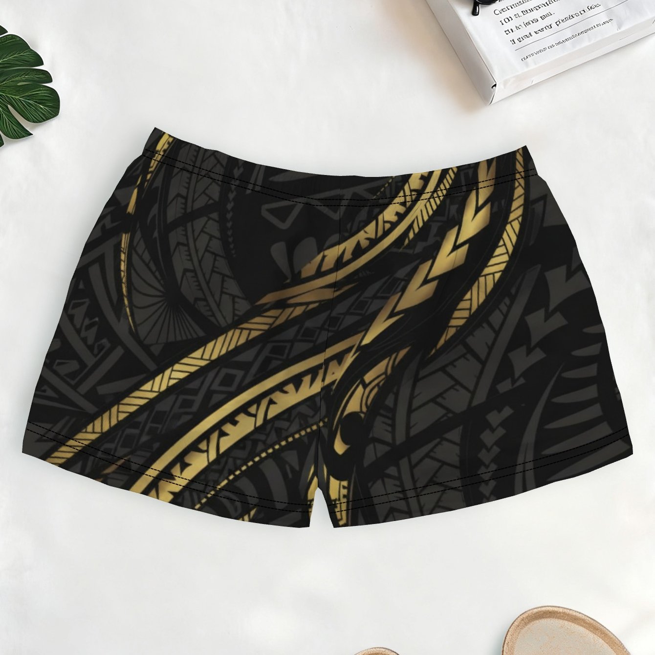 TEMU Casual Women's Shorts Featuring A Digital Graphic Of Ornaments, Designed For Everyday With An Print