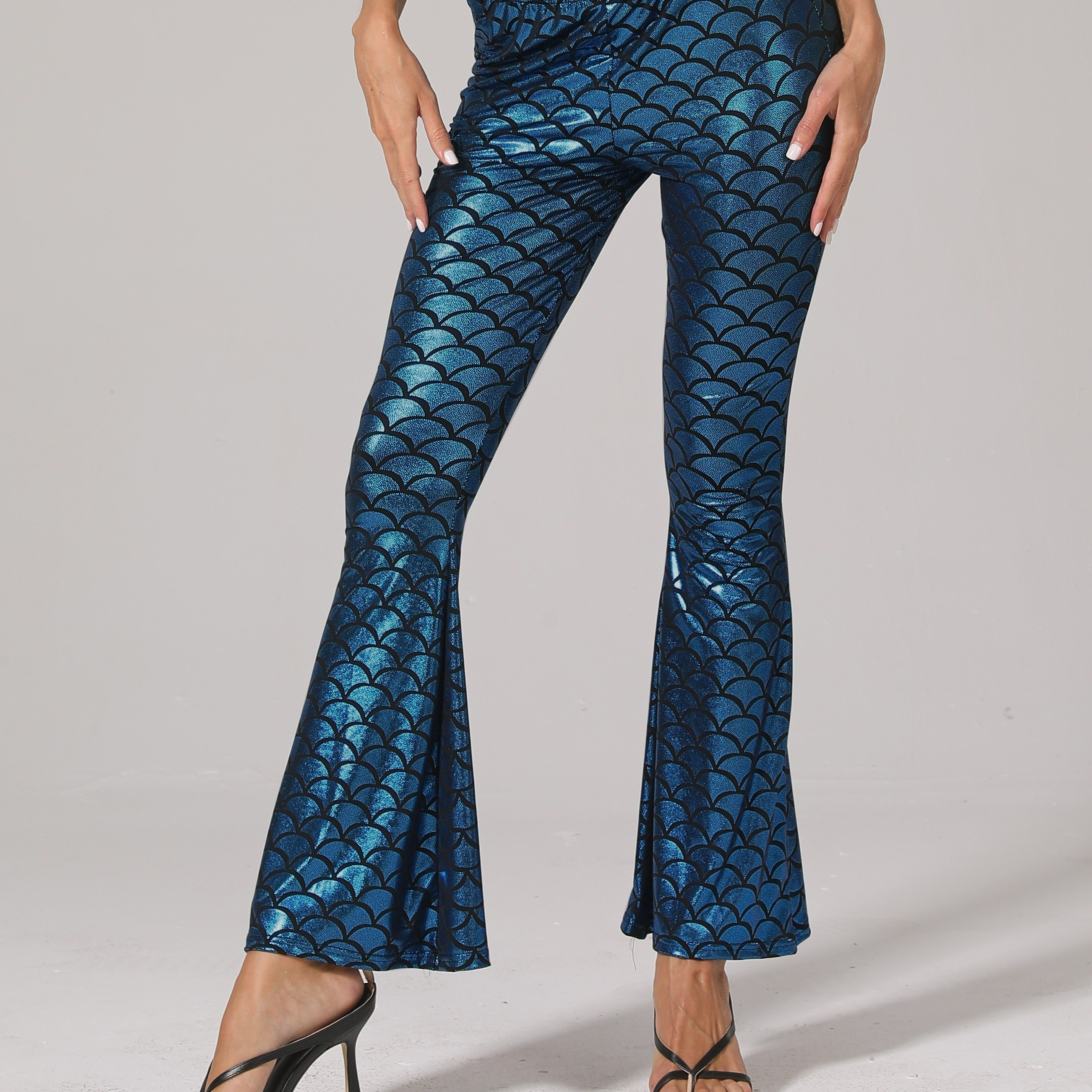 Women's Scale Flare Pants, Perfectly Showcasing The Figure