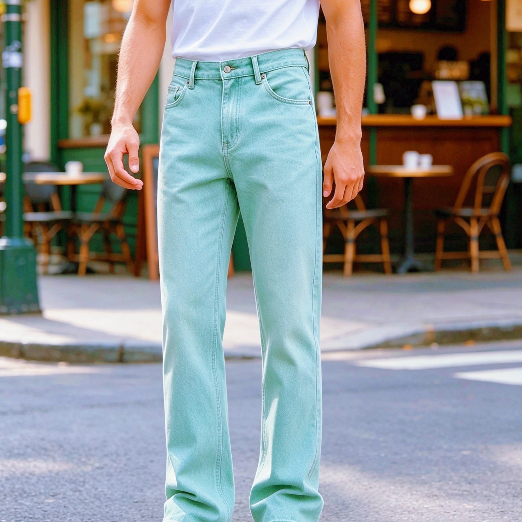 Image of Men's Casual Loose Straight-cut Denim Trousers, Heavy Wash Classic Western Style Denim, Trendy And Fashionable Versatile Casual Look, Fabric Is Machine Washable, With Ykk Brand Zippers Inside