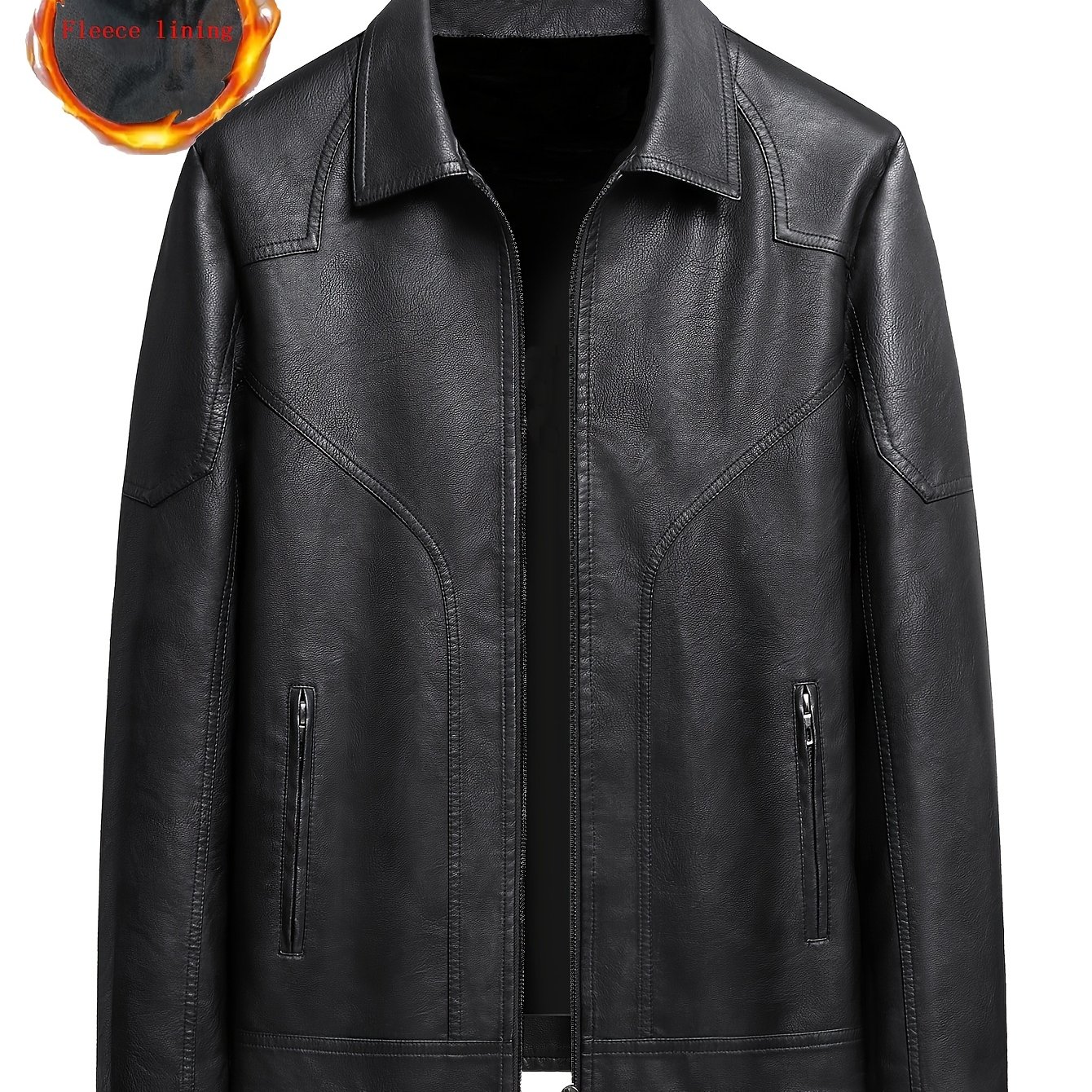 TEMU [ Obm] Fleece-lined Thickened Warm Autumn And Winter Business Slim Fit Jacket
