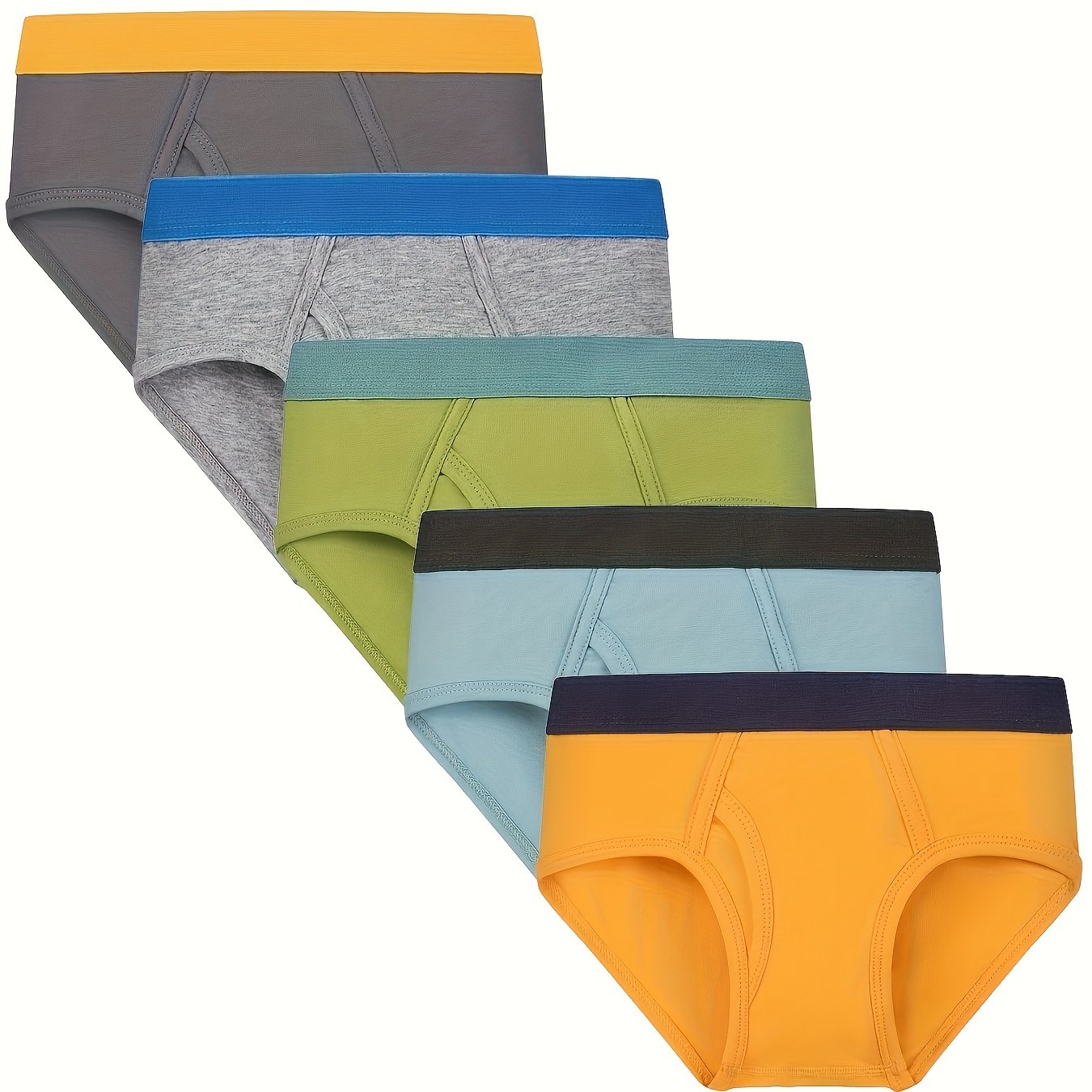 Image of Boys' Solid Comfortable Soft Triangle Underwear 5-pc