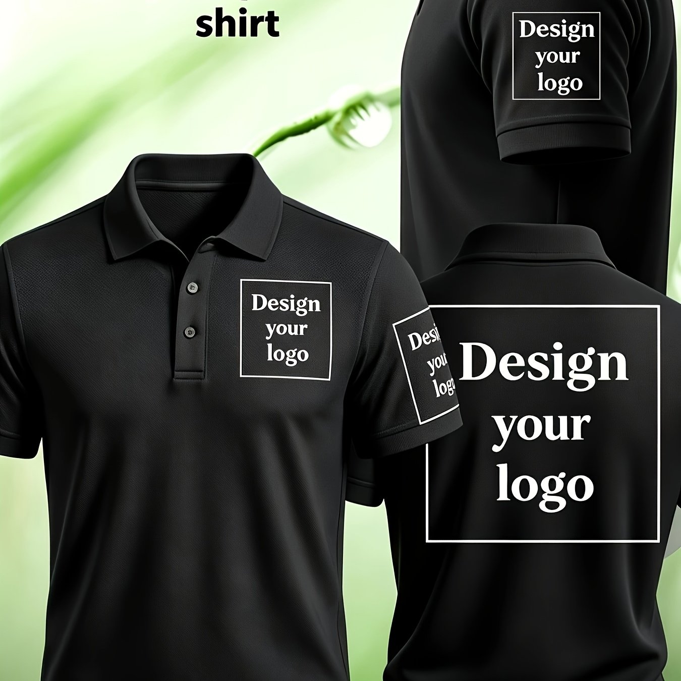 TEMU Customizable Men's Shirt, With Options For Customization On The Front Chest, Left Arm, And Back. Ideal For Corporate Uniforms And , Suitable For
