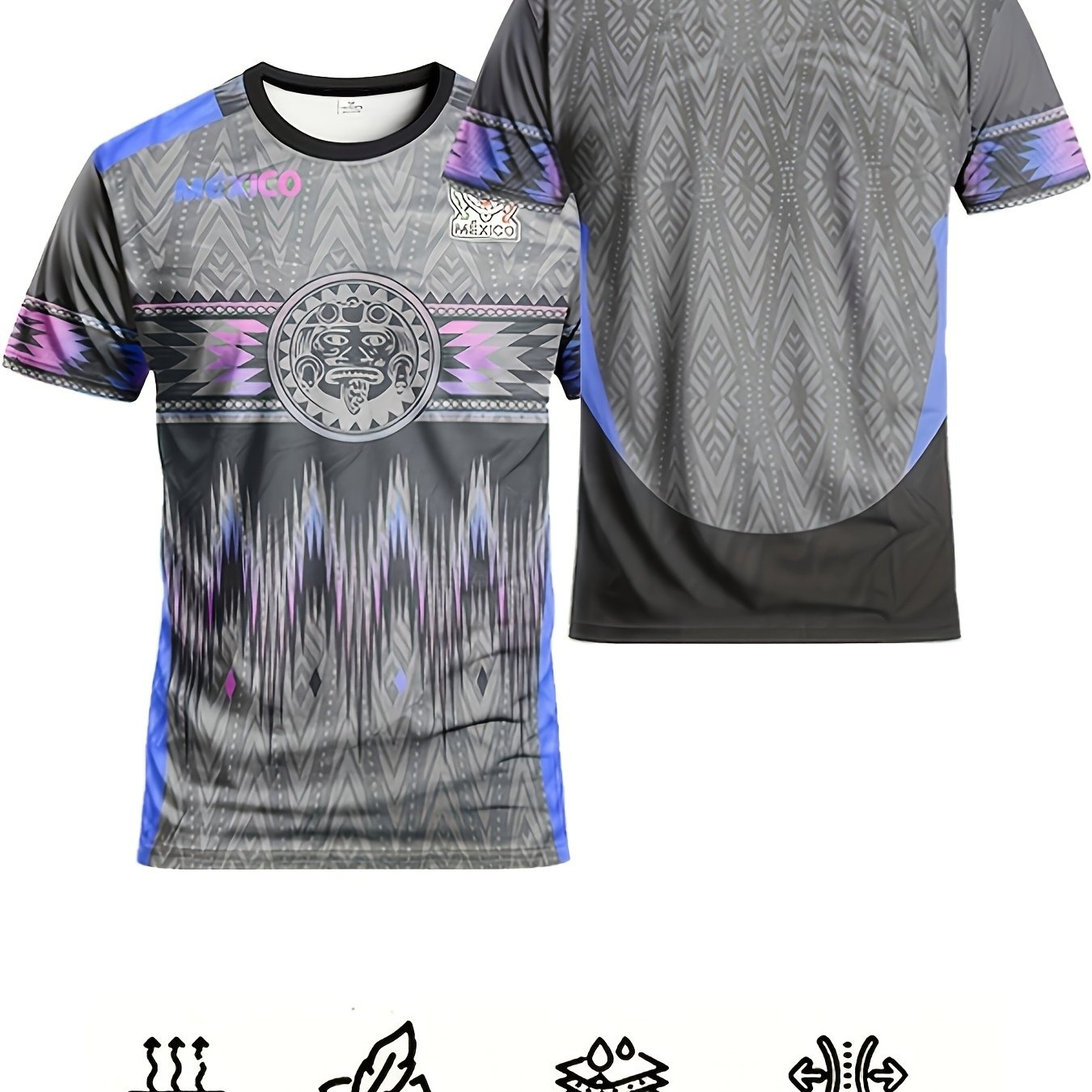 TEMU [printed Design - Not Textured] Mexico Special Edition Men's Youth Soccer Jersey & Men's Casual Sweatshirt, Comfortable Sports Top, Suitable