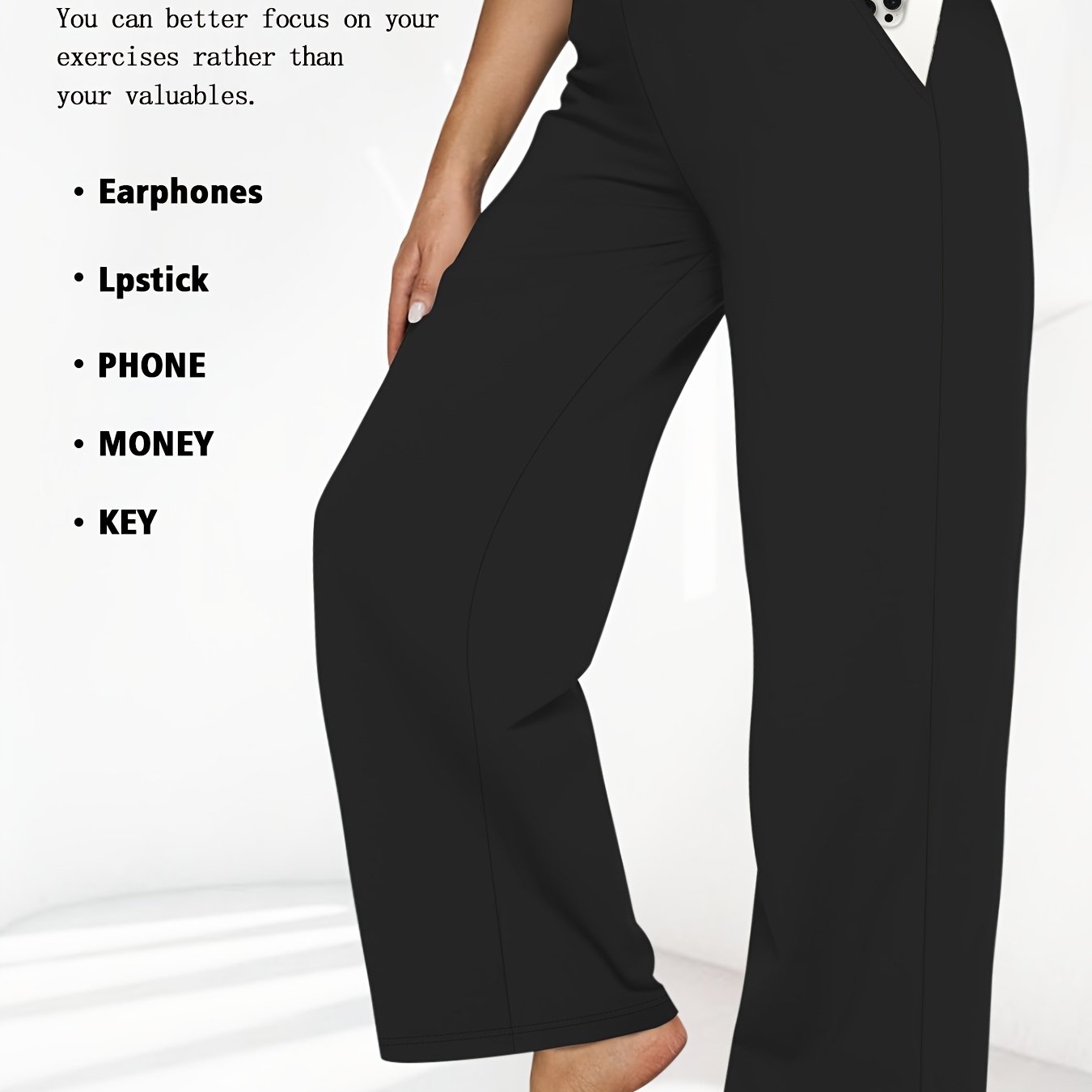 E-shop Plus Size - Plus Size - Plus Size 4,5 cm breite, elastische Bund, lässige, geradehängende Hosen mit seitlichen Schrägtaschen, bequemer Stoff,