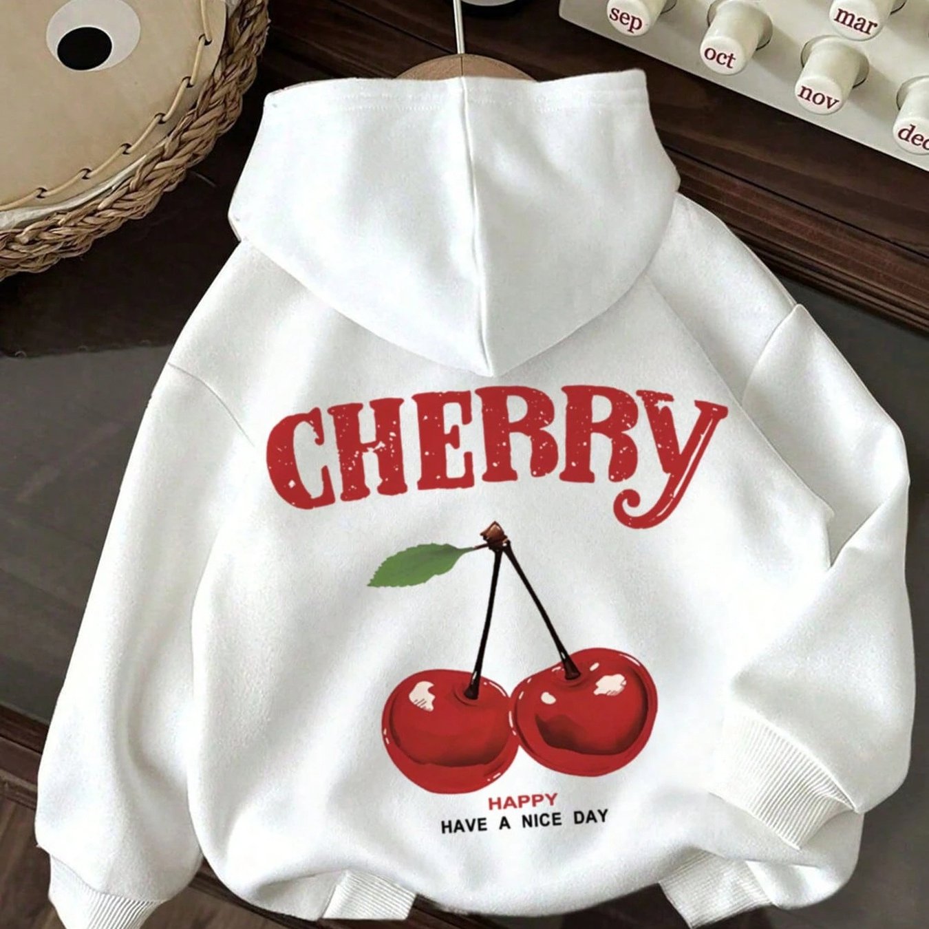 TEMU Sweat à capuche blanc confortable pour femmes avec motif - pull en polyester décontracté, "Passe une ", idéal pour et l'hiver