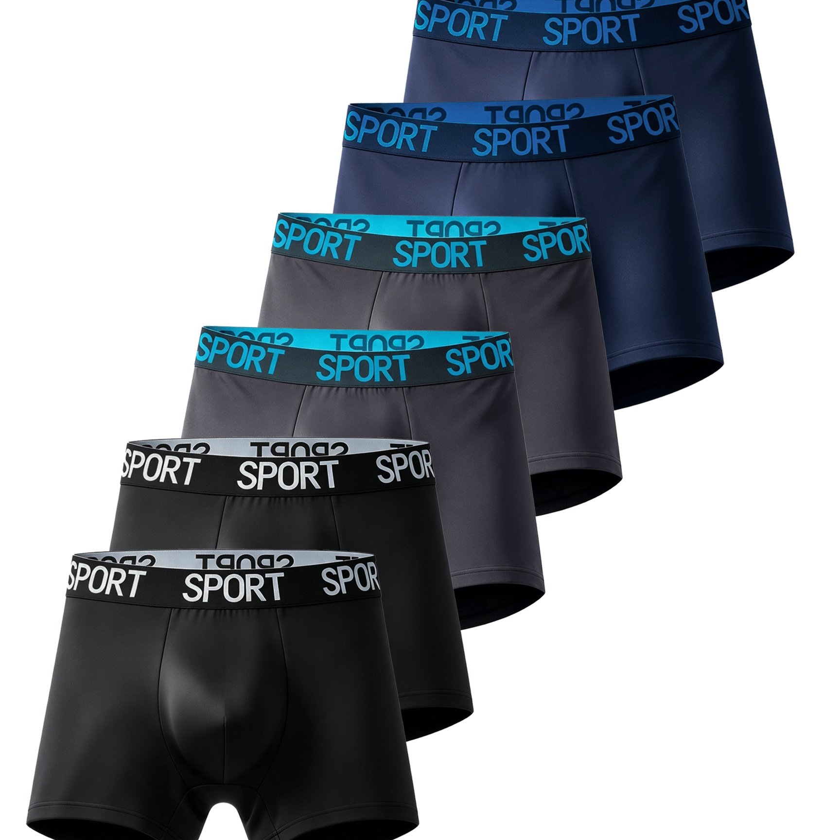 TEMU 6pcs & Teen Boxer Briefs Suitable For Youth, Solid Color Breathable Underwear With Sweat-absorbent Technology, Regular Fit Boxer Trunks For &