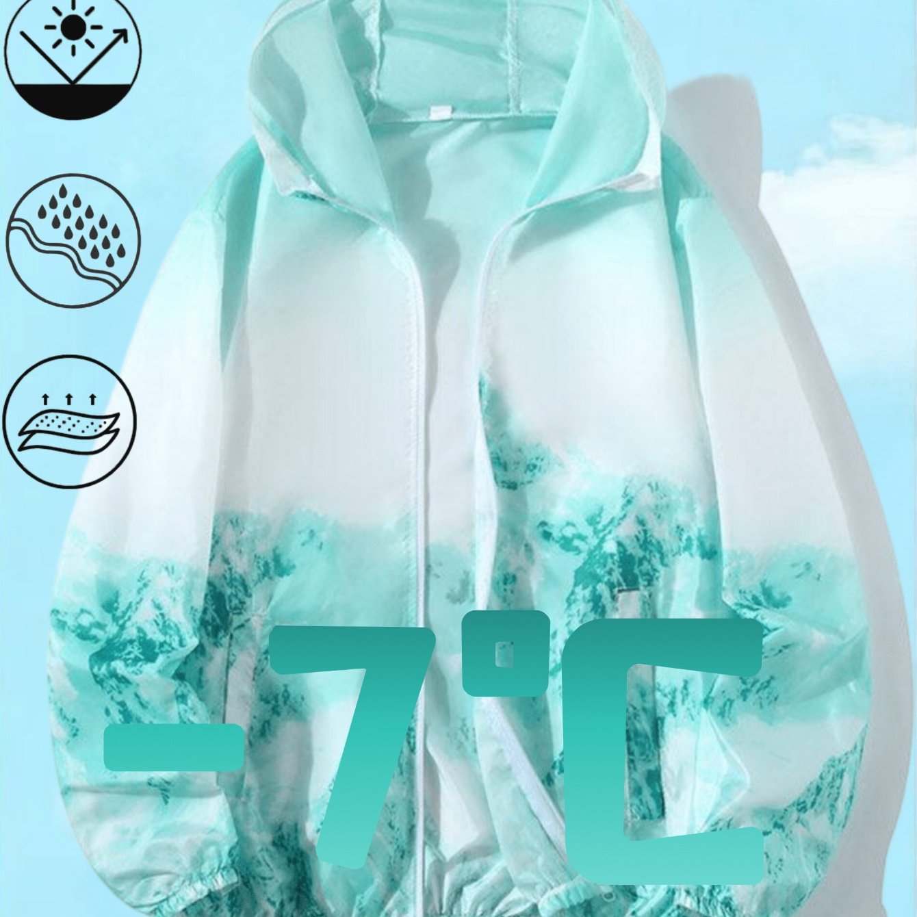 TEMU 【メンズ】 ジップアップ パーカー 夏 カラーブロック 軽量 フード付き ジャケット アウトドア ソフト 肌に優しい カジュアル 万能