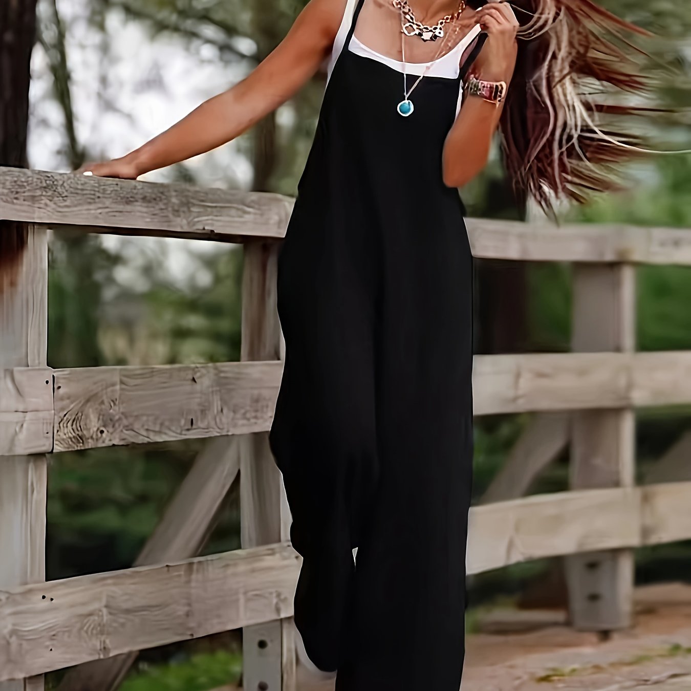 E-shop Katzenohr-Duo 2025 Neue Sommermode Lässige Einfarbige Damen Latzhose
