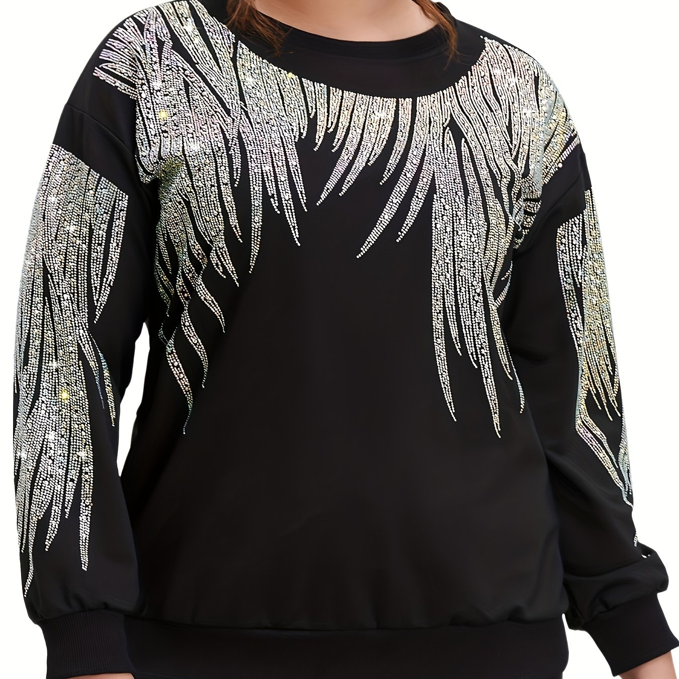 Crew Neck Sweatshirts For Women Fall Oversized Sweatshirt Womens Pullover Sparkling Rhinestones Graphic Y2k Tops