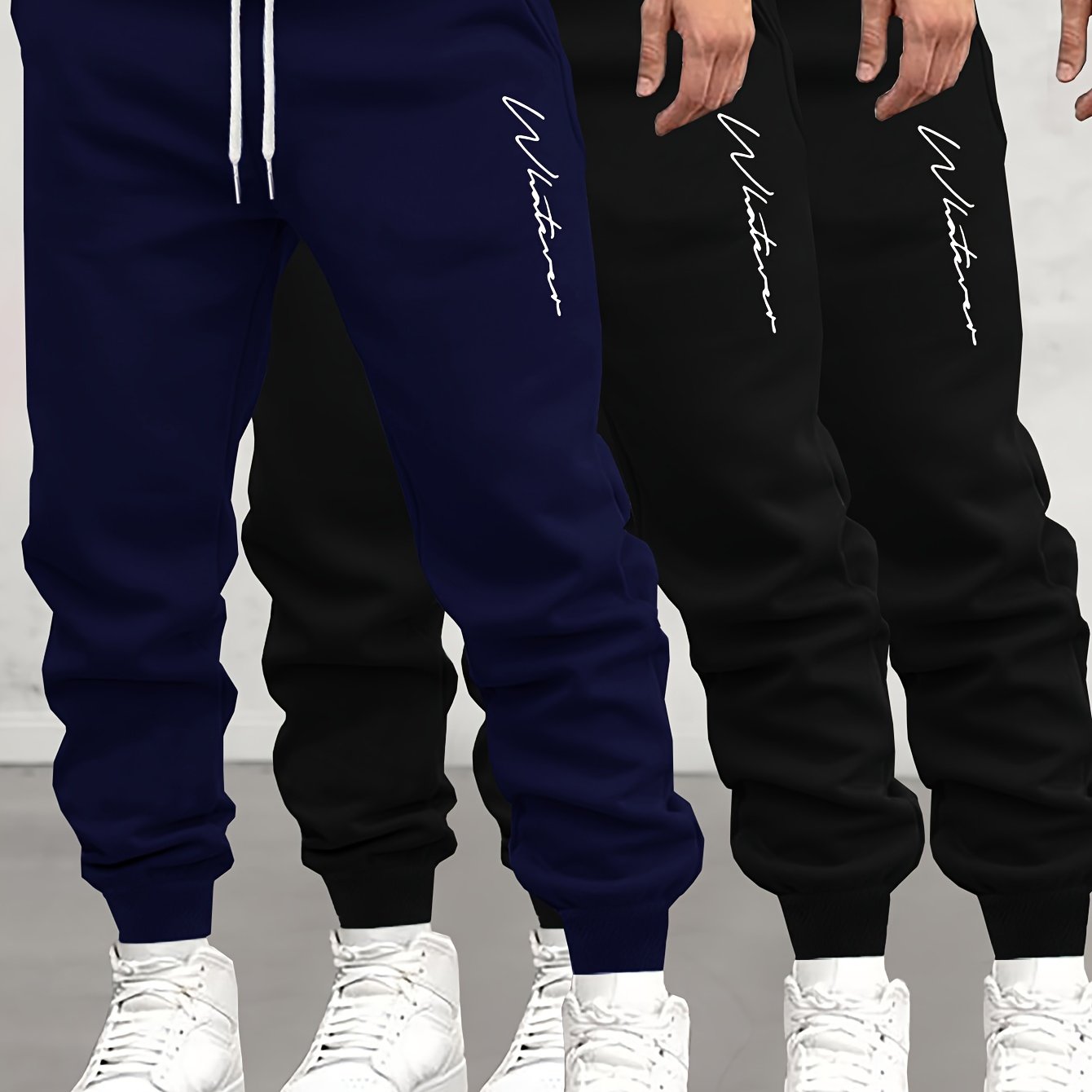 E-shop 3er Set Sweatpants, Herren Freizeit Jogginghosen, Bequeme Herbst- und Winter-Sporthosen, Winter Freizeit Outdoor Zughosen