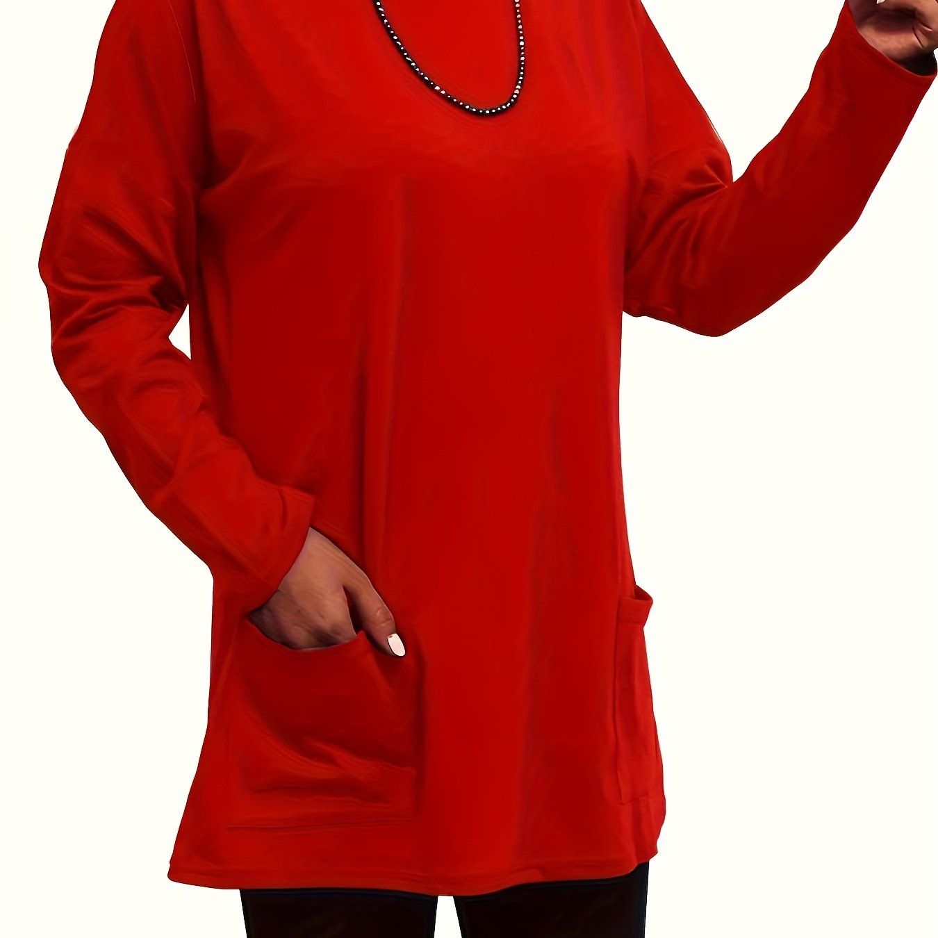 TEMU Plus Size - Plus Size - Dames Plus Size T-shirt met Lange Mouwen