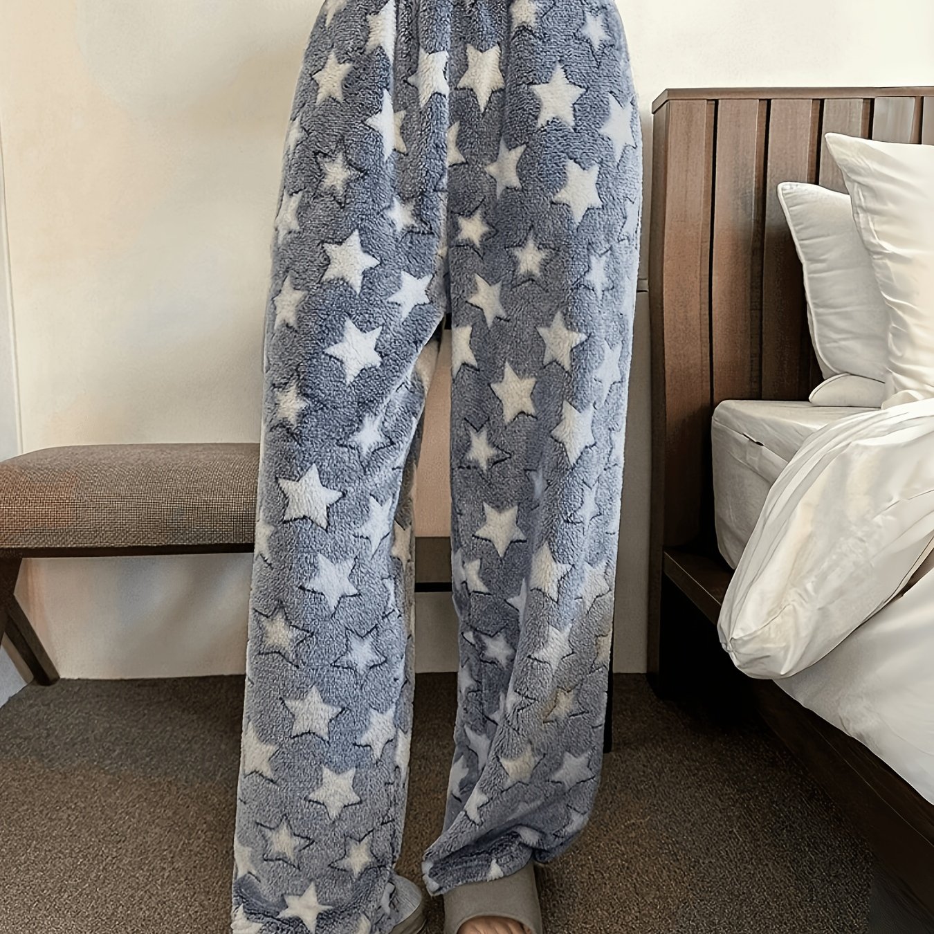 TEMU 1pc Women's Autumn Casual Trousers, Plush Long Pants, Warm And Wear Pants, Sleep Pants