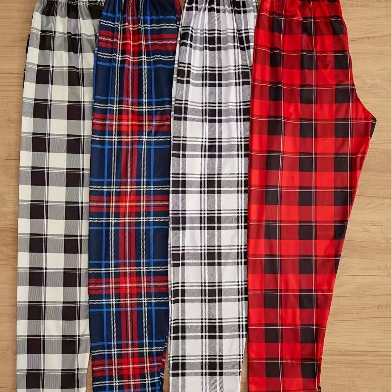 TEMU 4 Pieces Of Men's Casual Trousers Pajamas For Spring And Summer, Fashion Trendy Pants Pajamas For Autumn And Winter Loungewear Mens Clothes