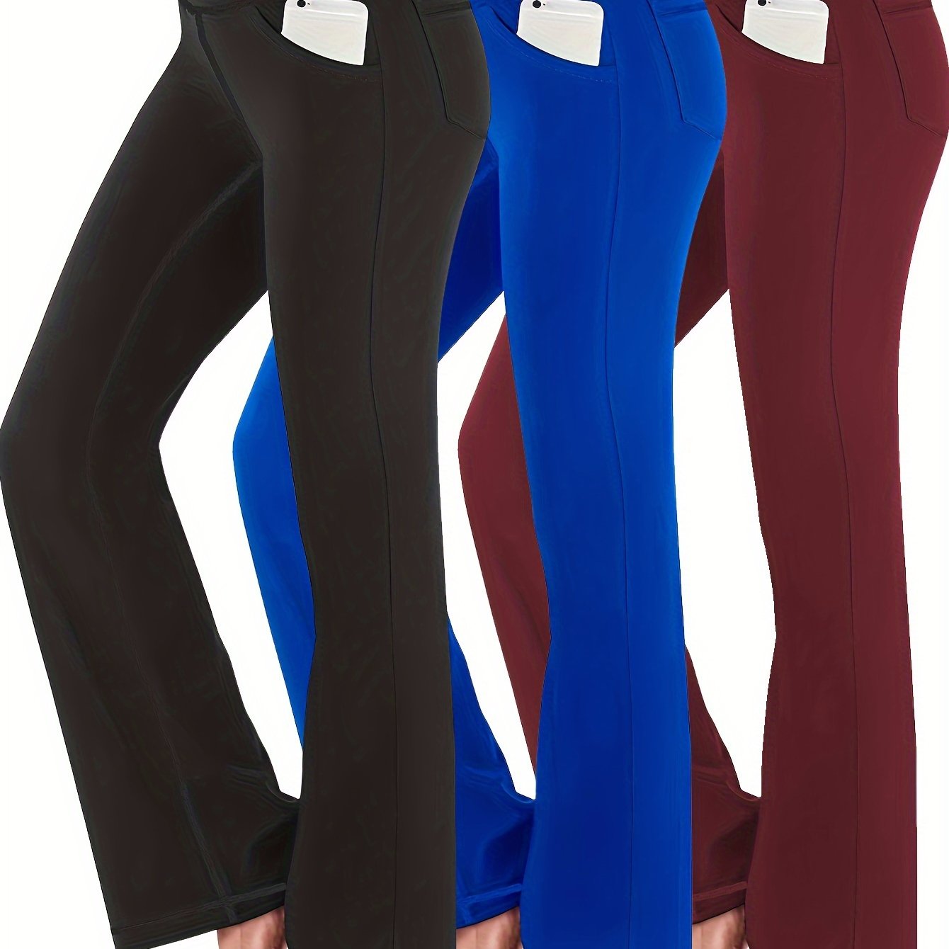 Plus Size Sports Pants Set Women's Plus Solid Wide Waistband - Temu