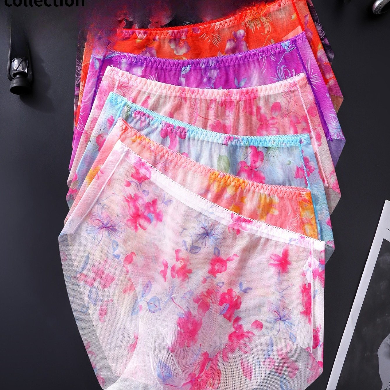 Image of 5pcs Vibrant Allover Floral Print Delicate Scalloped Edge French Pastoral Aesthetic Multi Tone Mix Daily Outing Dating Loungewear Versatile Soft Men' Briefs Fashion Underwear Multipack