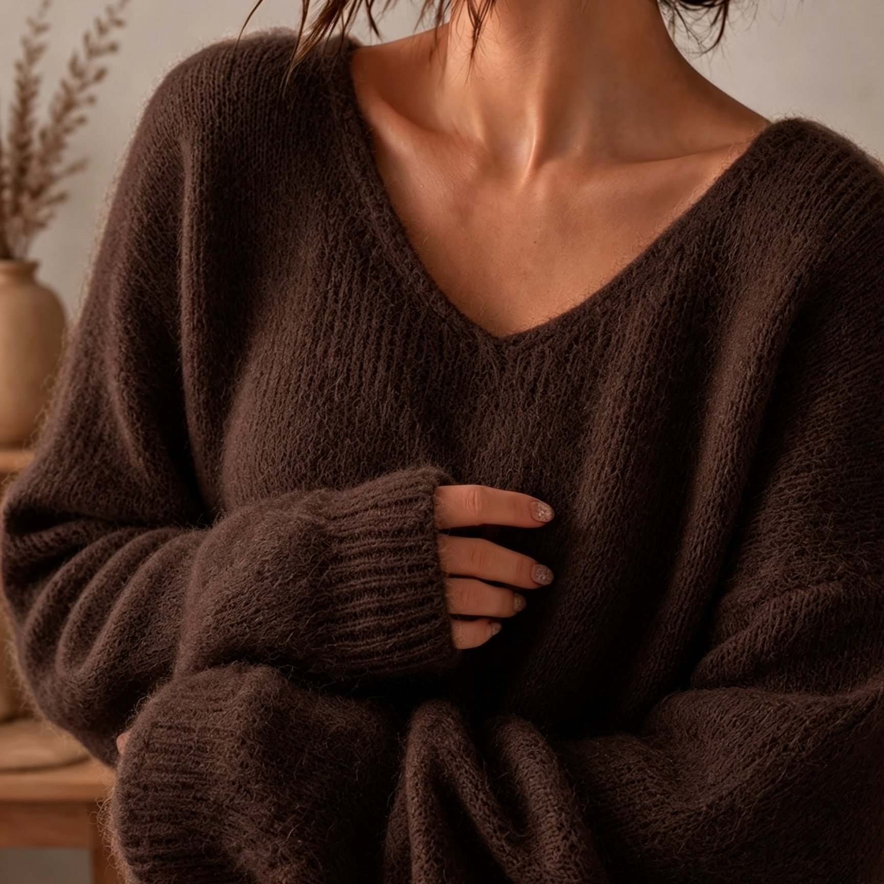 TEMU Pull en peluche pour femmes, pull chaud, doux et ample à manches longues, haut confortable et tendance pour et l'hiver