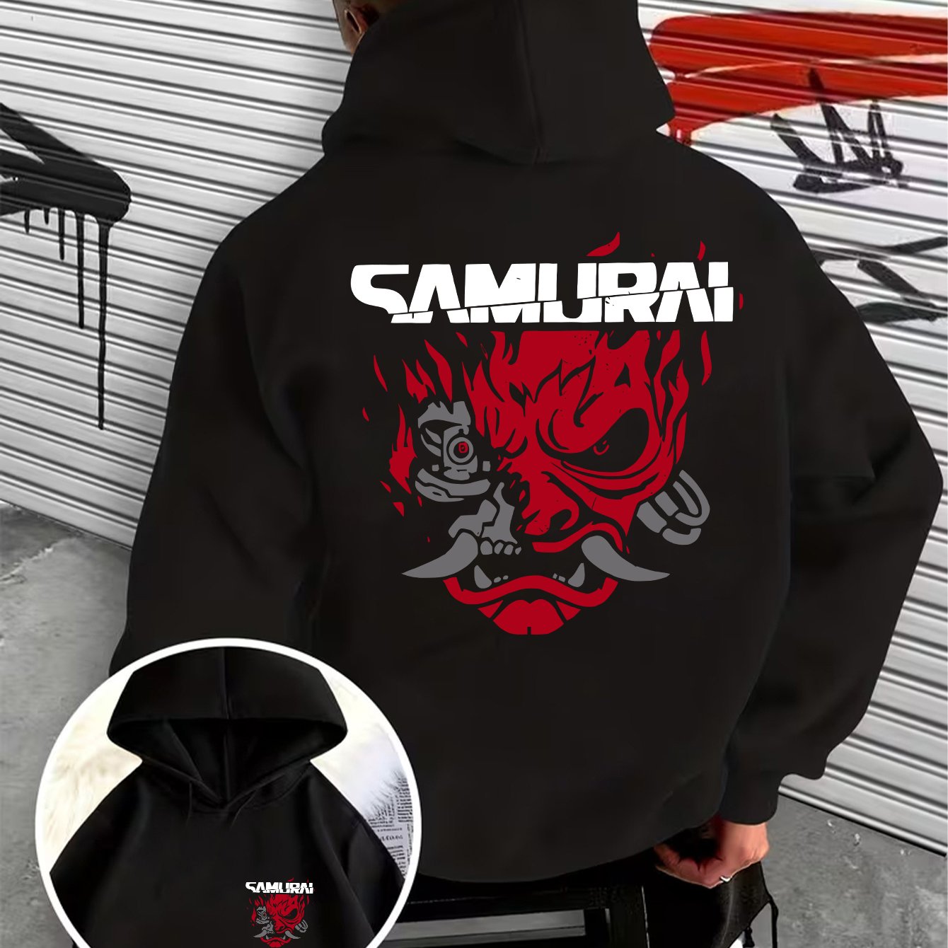 TEMU Men's Front And Back Double-sided Print Autumn/ Hooded Sweatshirt, Comfortable Casual Versatile Pullover Hoodie, Suitable For Daily And Formal