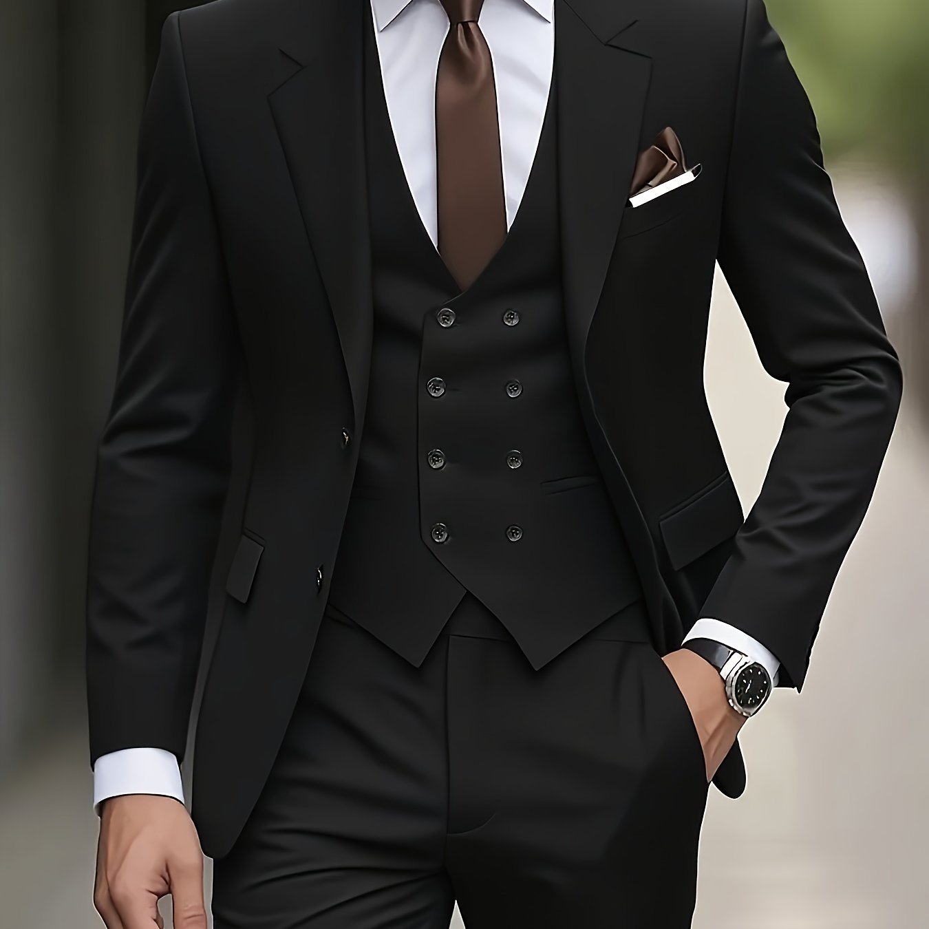 TEMU '-piece Suit, Including A Blazer, Vest, And Trousers, Stylish And High-quality, Suitable For Weddings, Parties, Or Formal Events