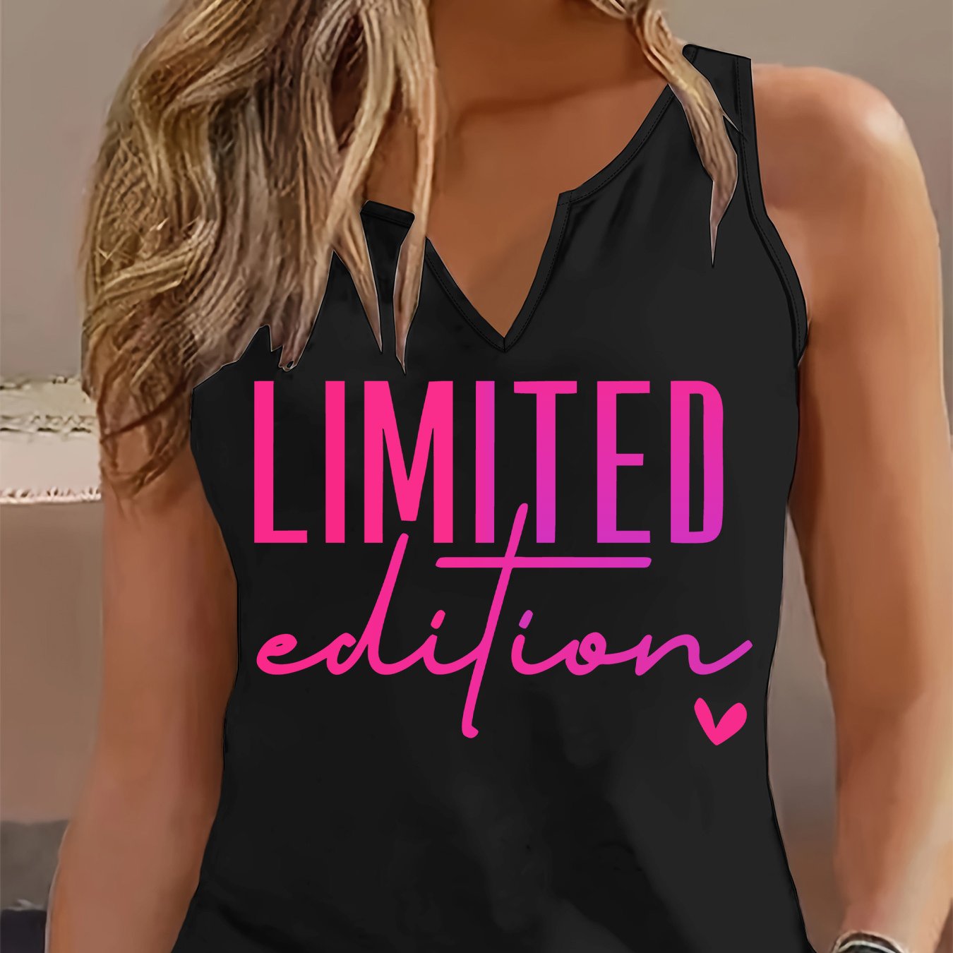 TEMU Graphic Print Tank Top, Sleeveless Casual Top For Summer & Spring, Women's Clothing