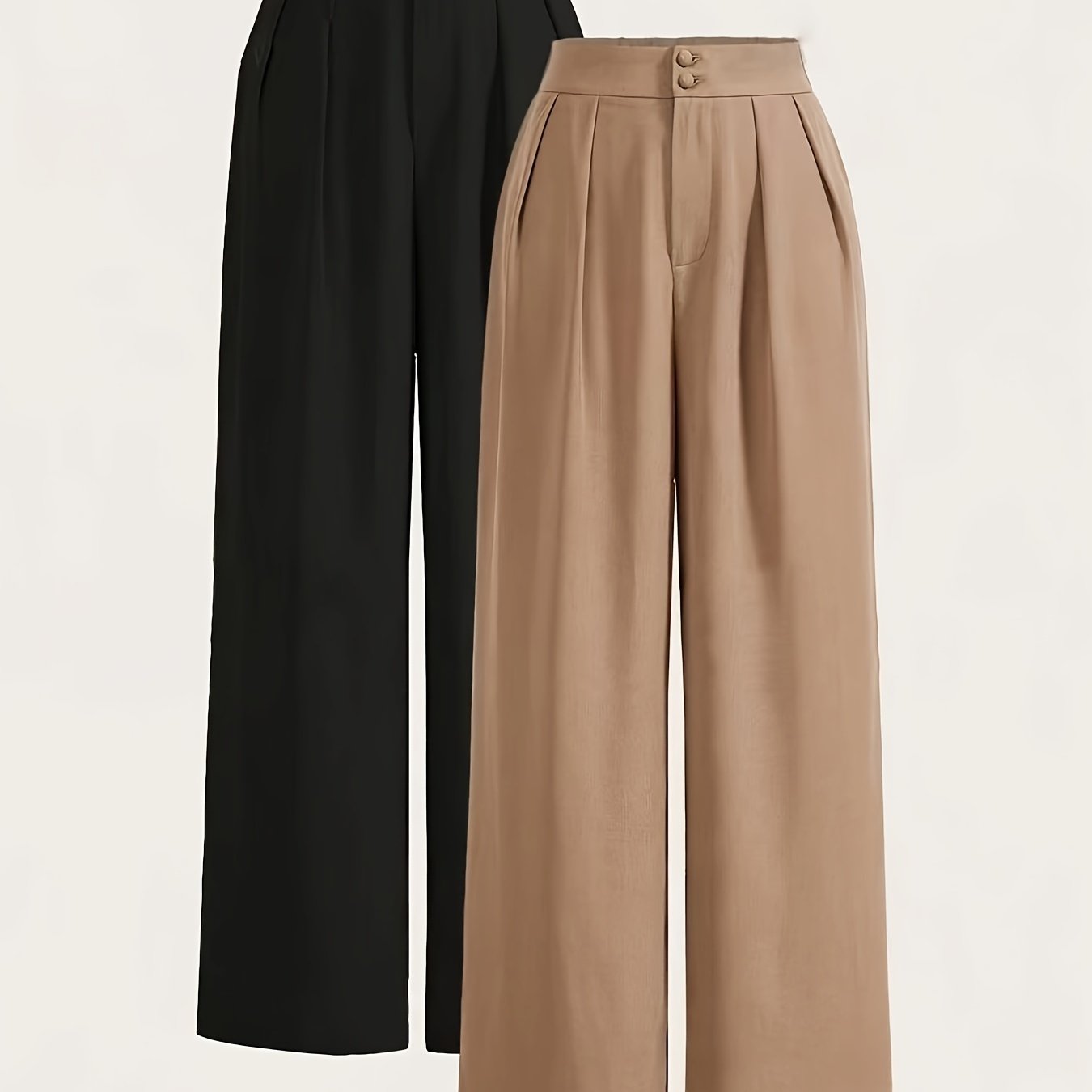 TEMU High-waisted Wide-leg Pants Two-piece Set