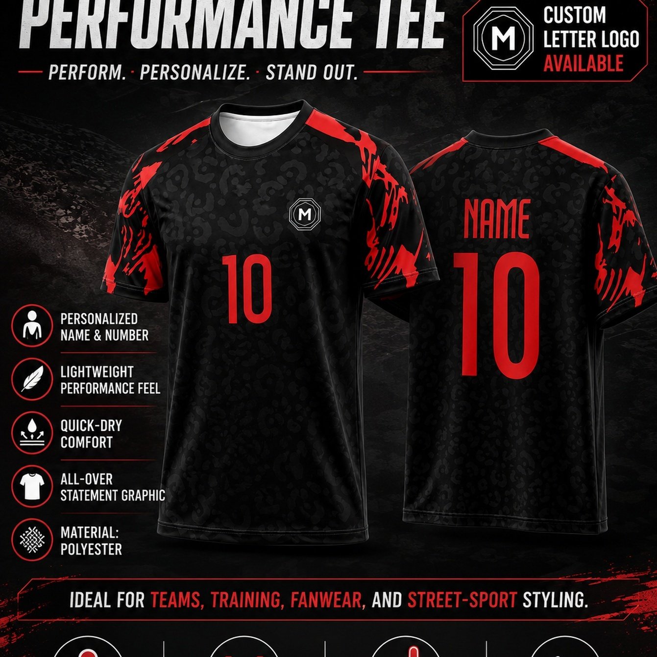 TEMU Maglia da allenamento personalizzata con e numero a contenuto | Maglia in a , maglia da allenamento testurizzata scura con stampa leopardata e ,