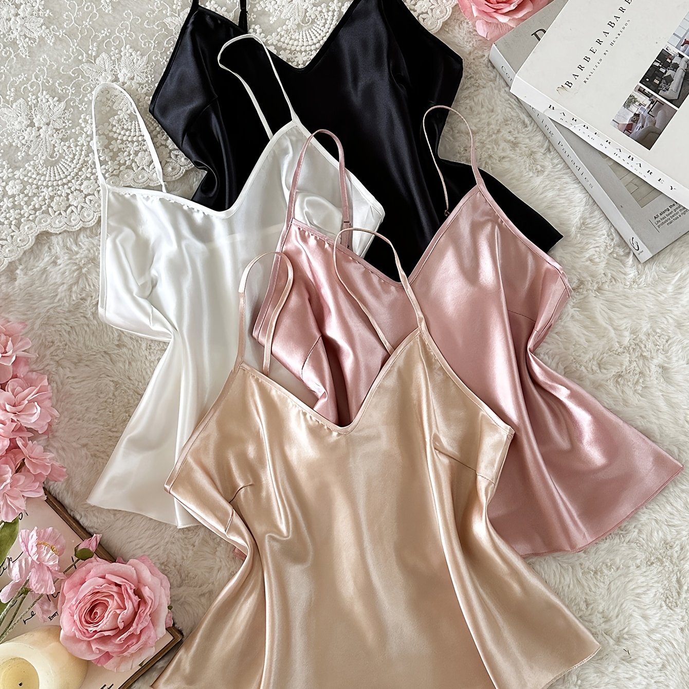 TEMU New 4pcs Women's Top Set V-neck Sexy Fashion Cami Wear