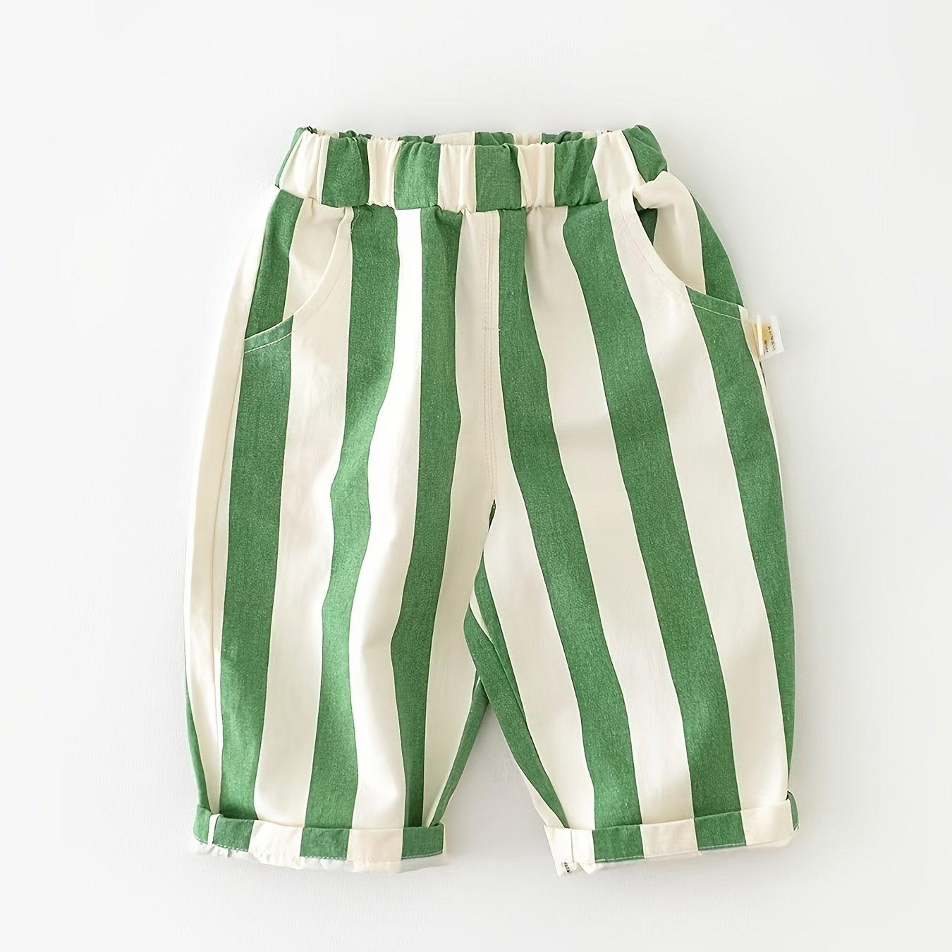 Image of Spring And And Toddler Pants, Baby Boys And Girls High Waist Colorful Striped Casual Trousers, Children's Fashionable Outdoor Pants, For Outdoor