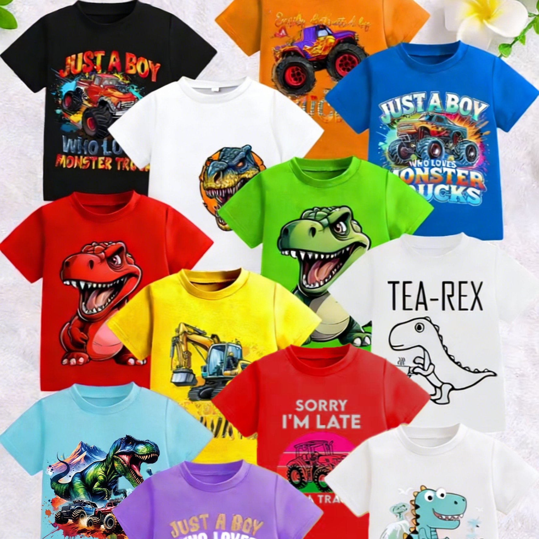 TEMU Send 1 At Random/boys' Summer T-shirts-knitted Tops For Daily And Holiday Parties-comfortable Round Neck T-shirts-birthdays Or School Uniforms-professional Shirts, Interesting Pattern T-shirts, .