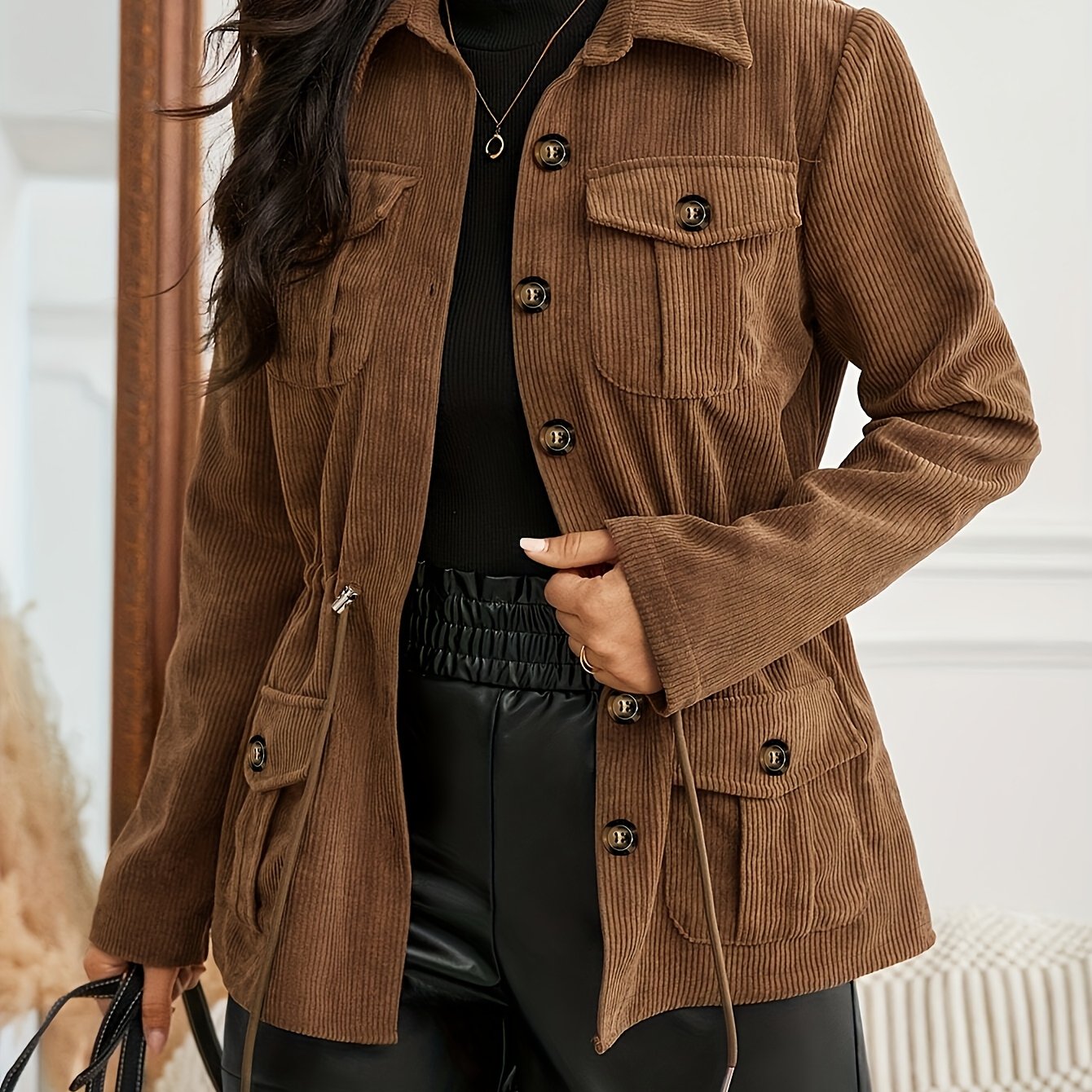 TEMU Casual Women's Drawstring Jacket