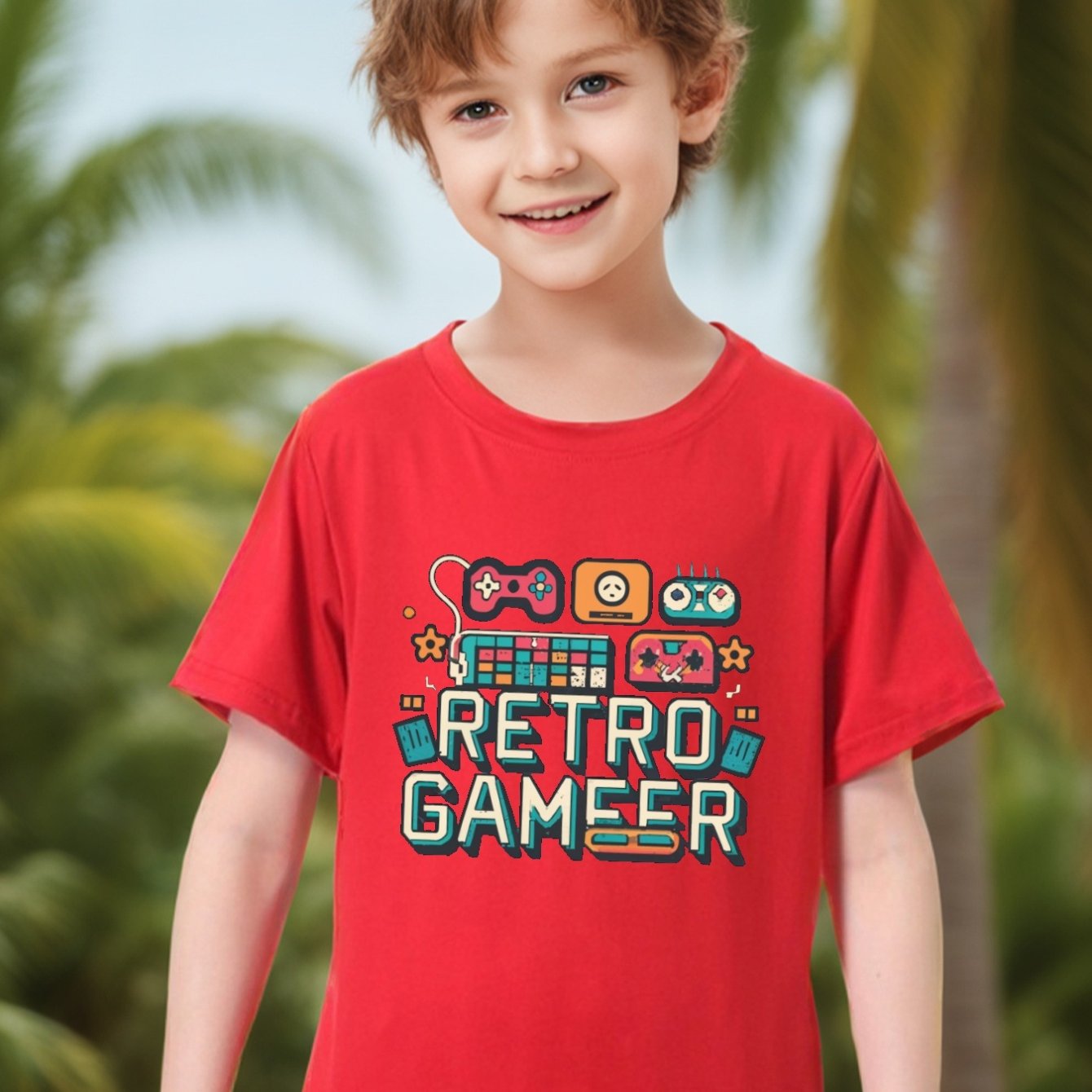 Retro Gamer Camiseta Manga Corta Niños Top Casual Verano - Temu Mexico