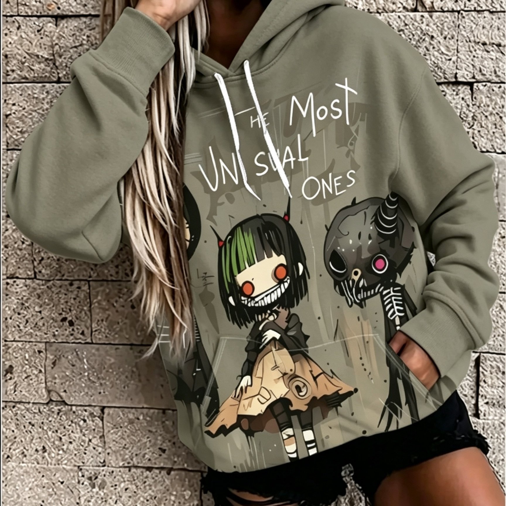 TEMU 2026 Autumn Winter New Arrival ! Women's Size-coded Hoodie Printed Design - Not Textured Fashionable Style Hooded Sweatshirt With 4 Quirky