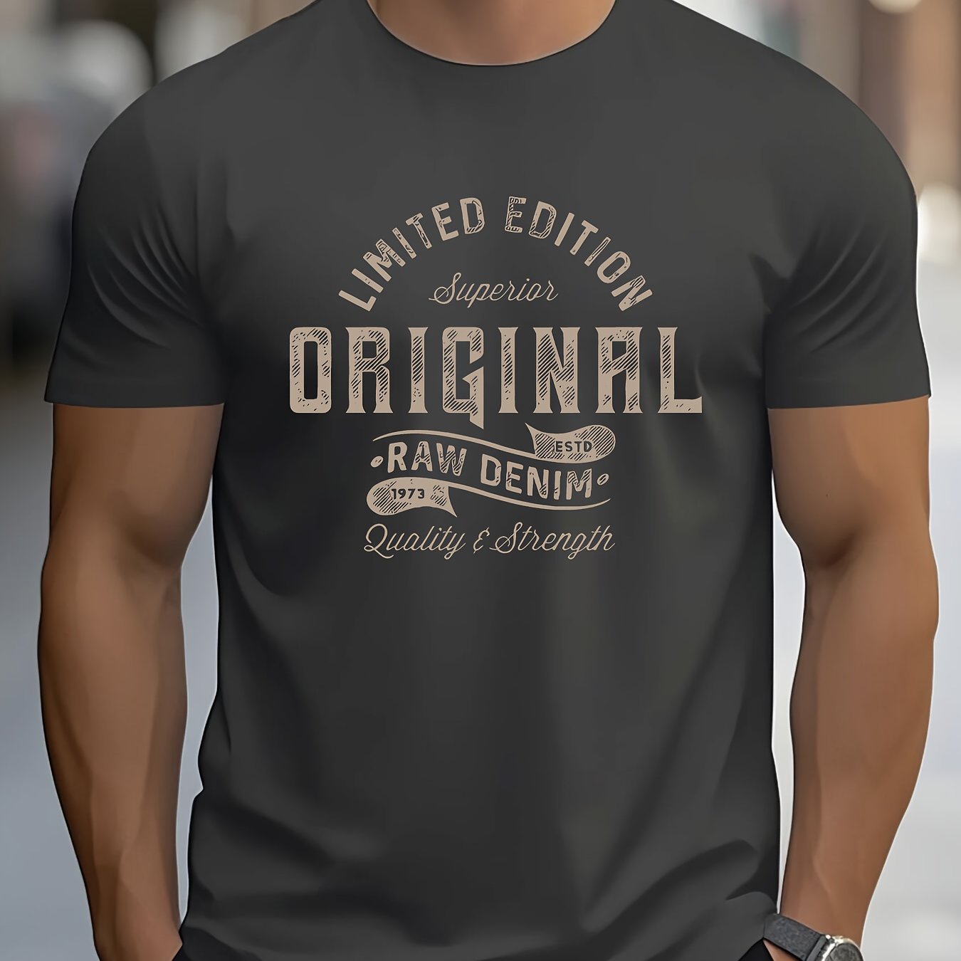 TEMU Men's Crew Neck T-shirt - Casual And Comfortable, Breathable Polyester Fabric, Crew Neck Short Sleeves, Loose-fitting Versatile Casual T-shirt