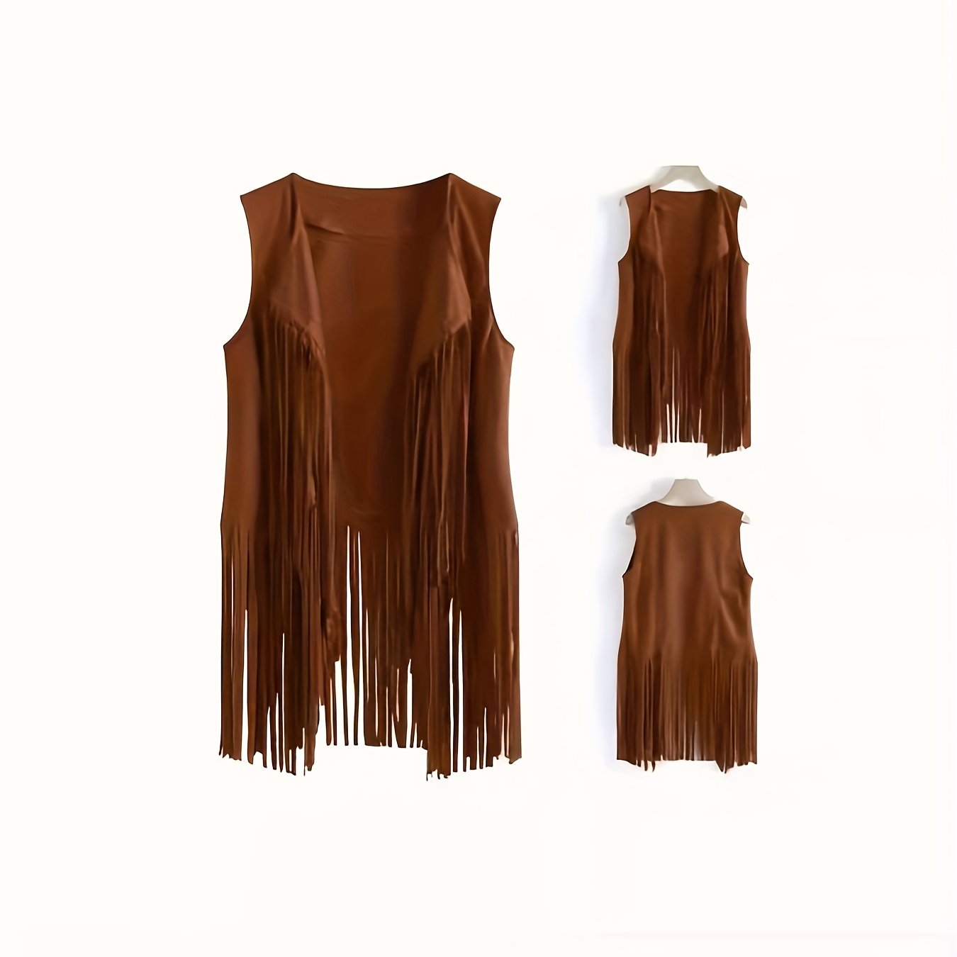 Image of European And Women's Fashion Tassel Vest Jacket, Deer, Buttonless, Mid-length Vest