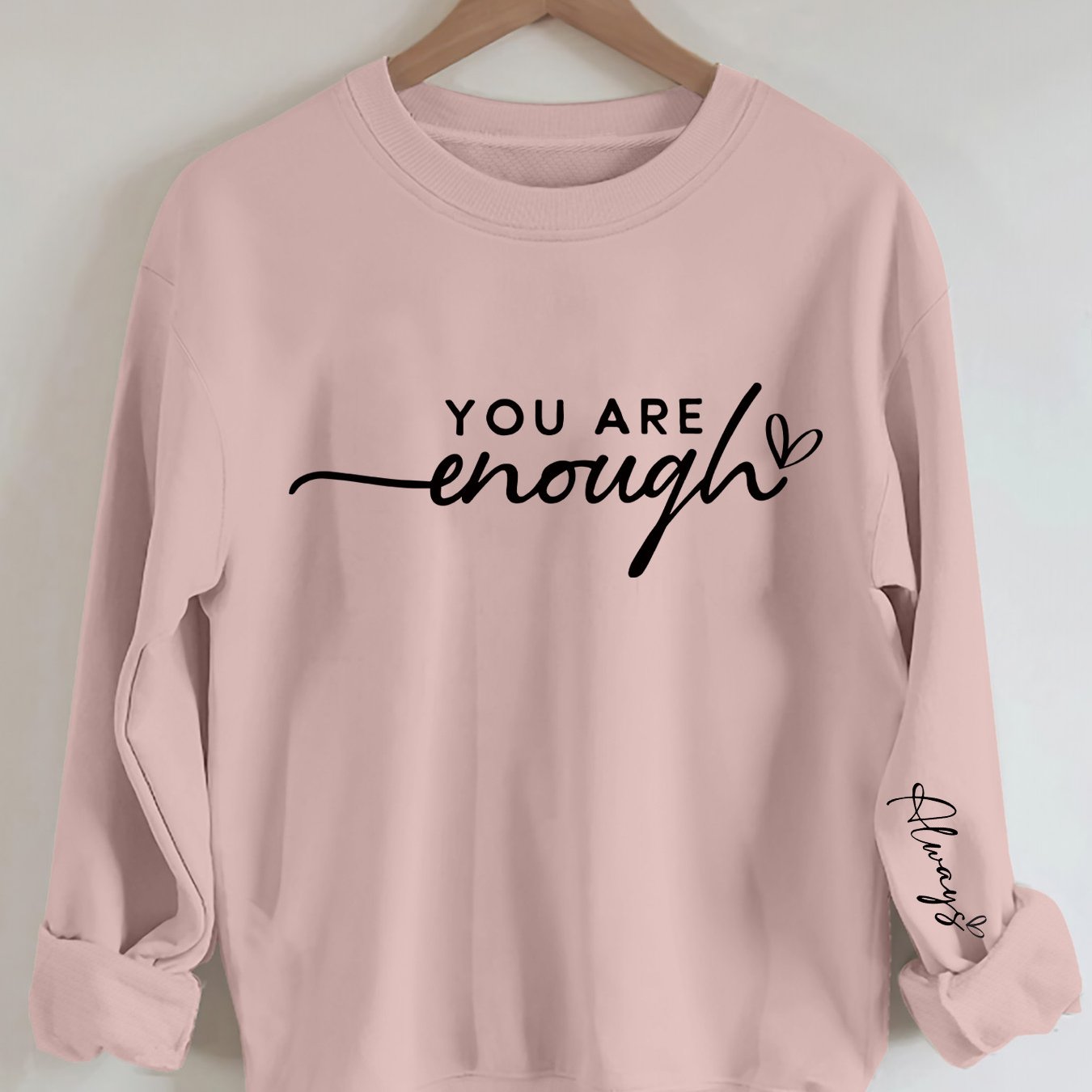 Letter Print Sweatshirt, Crew Neck Casual Sweatshirt For Fall & Spring, Women's Clothing